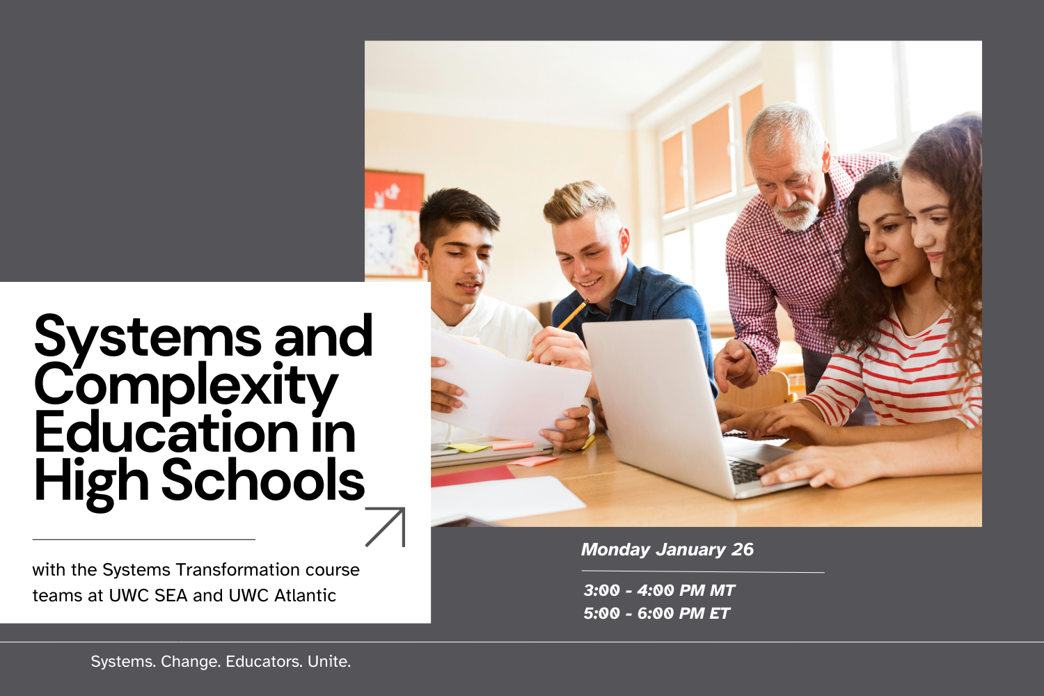 Systems and Complexity Education in High Schools - 3PM MT | 5PM ET