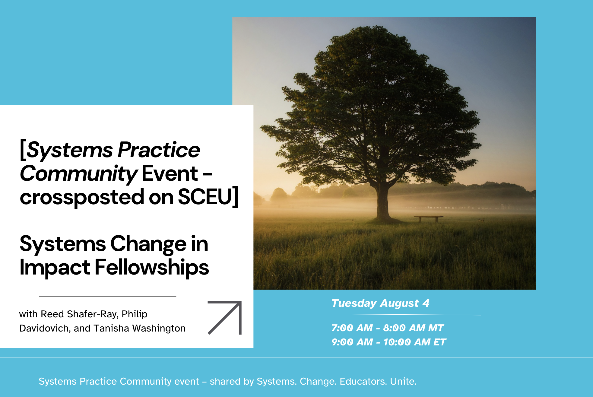 [Systems Practice Community Event - crossposted on SCEU] Systems Change in Impact Fellowships with Reed Shafer-Ray, Philip Davidovich, and Tanisha Washington