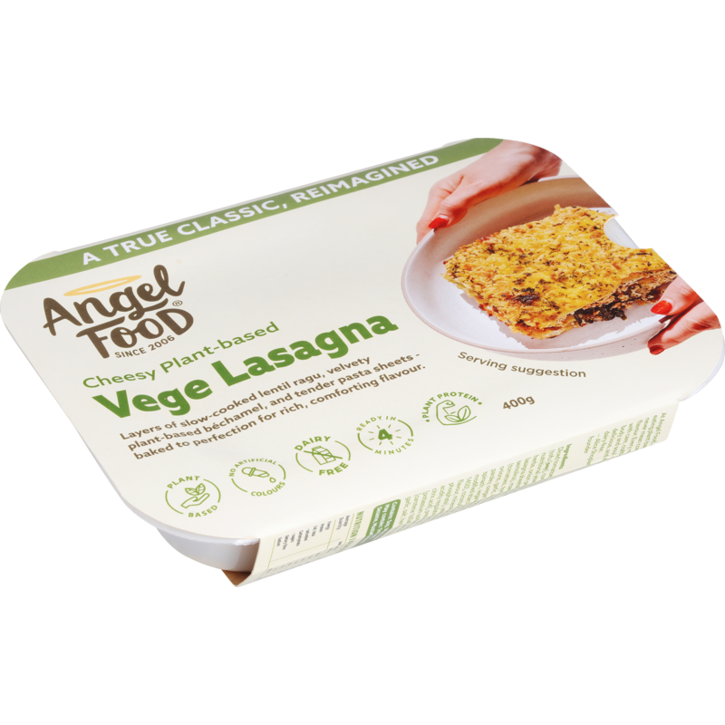 VEGE LASAGNA: Slow-cooked lentil ragu, tofu ricotta, velvety béchamel, and tender pasta sheets - baked to perfection.
Plant-based, vegan, dairy-free. 
Click the product image to see ingredients and nutrition info.