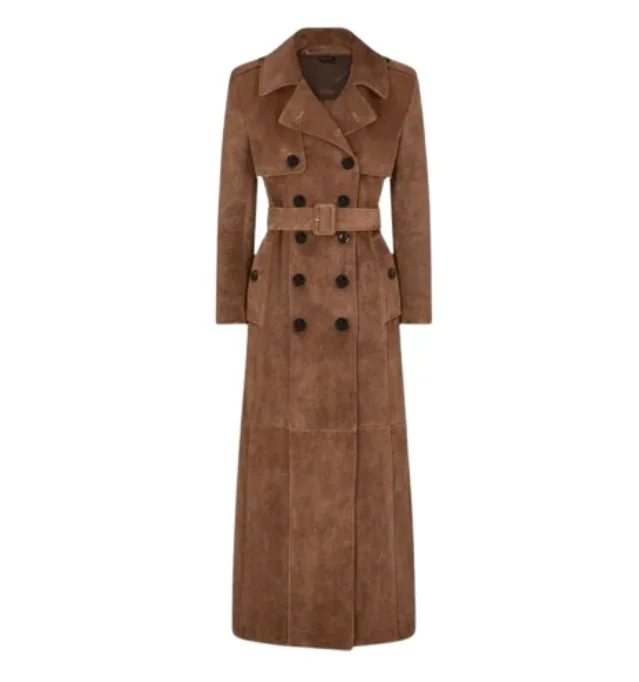 CÉLREIN BELTED SUEDE COAT