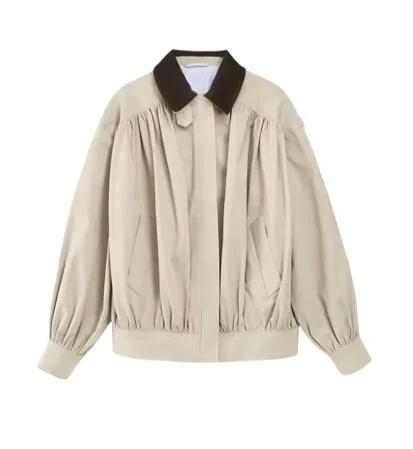 PLEATED BOMBER JACKET