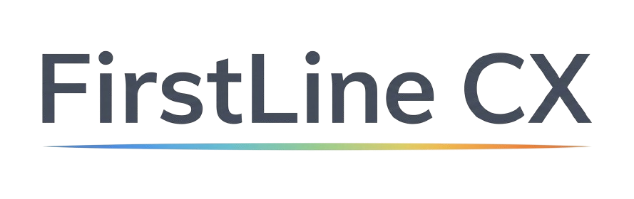 Logo with the text 'FistLine CX' in stylized font and colorful underline.