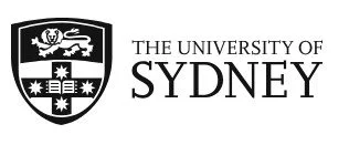 The logo of the University of Sydney, featuring a shield with symbols and the text 'The University of Sydney'.