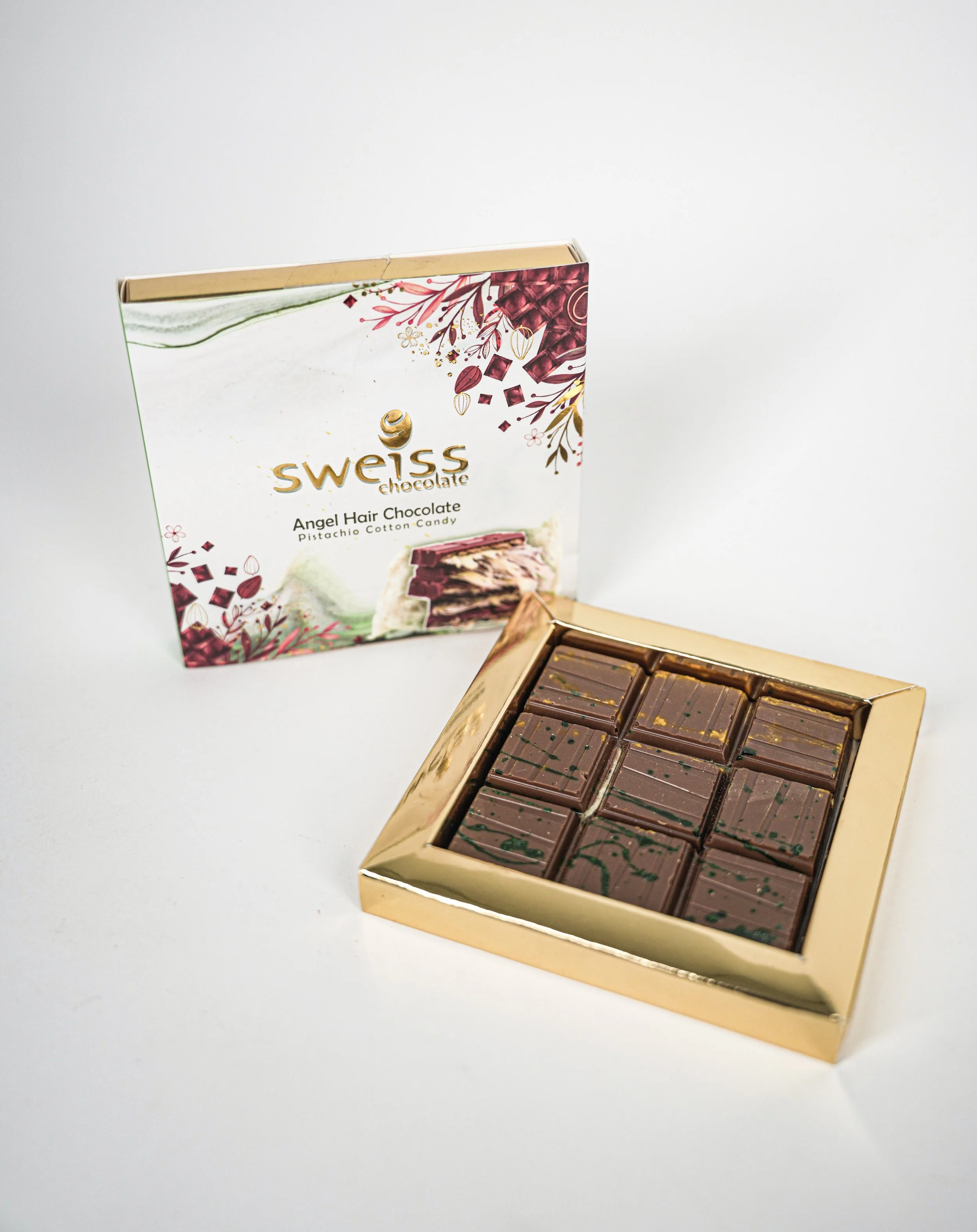 Swiss chocolate Angel Hair Chocolate Pistachio Cotton Candy