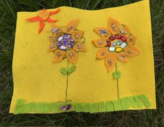 Imogen 9, Harrison 11, Grace 30, Carol 30, England, Created using felt during a crafty afternoon