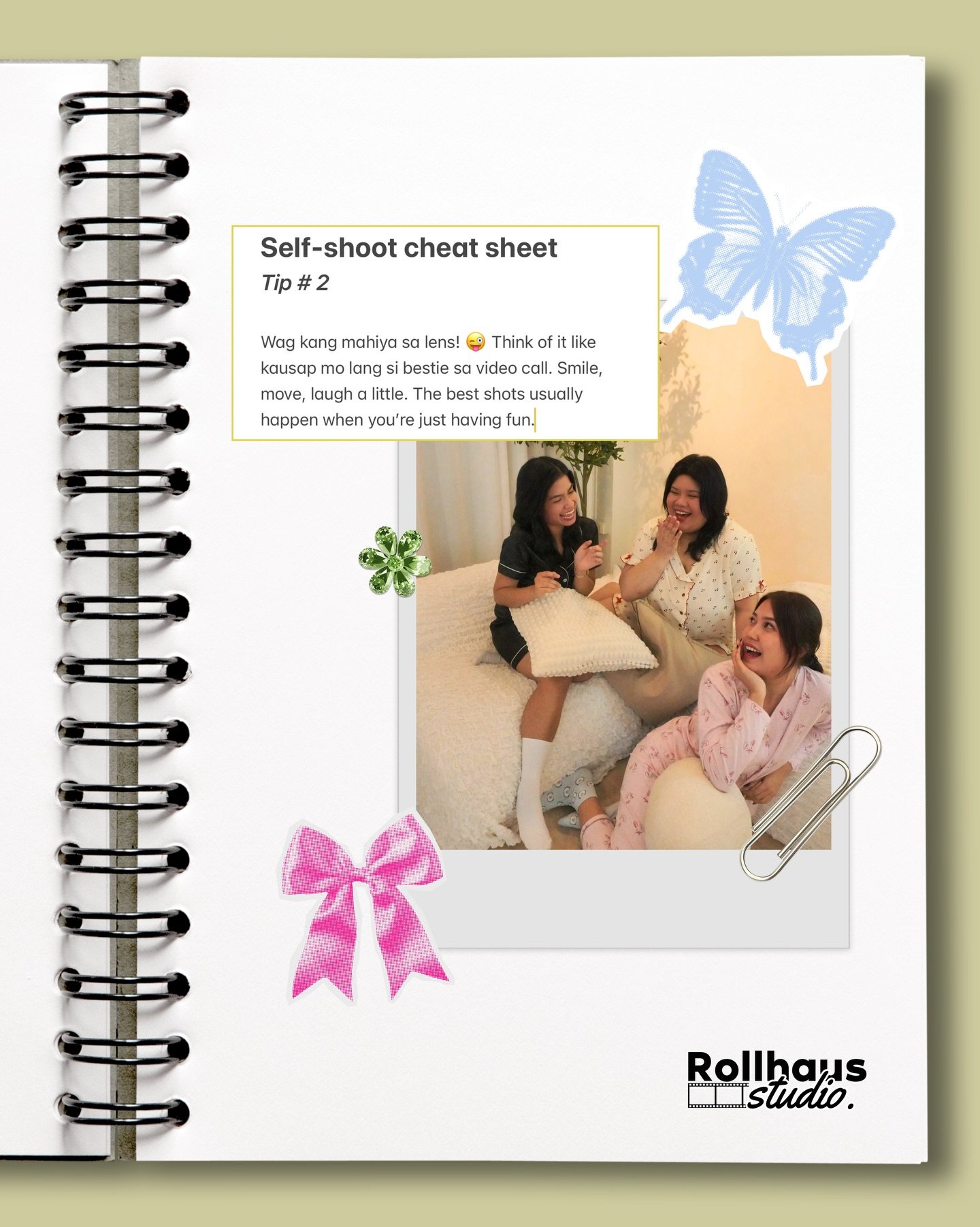 Self-shoot notes we swear by 📓✨

No pressure, no stiff poses, just laugh, move a little, and enjoy the moment. The best shots always come when you forget the camera and focus on having fun.

Save this tip, try it on your next shoot, and thank yourse