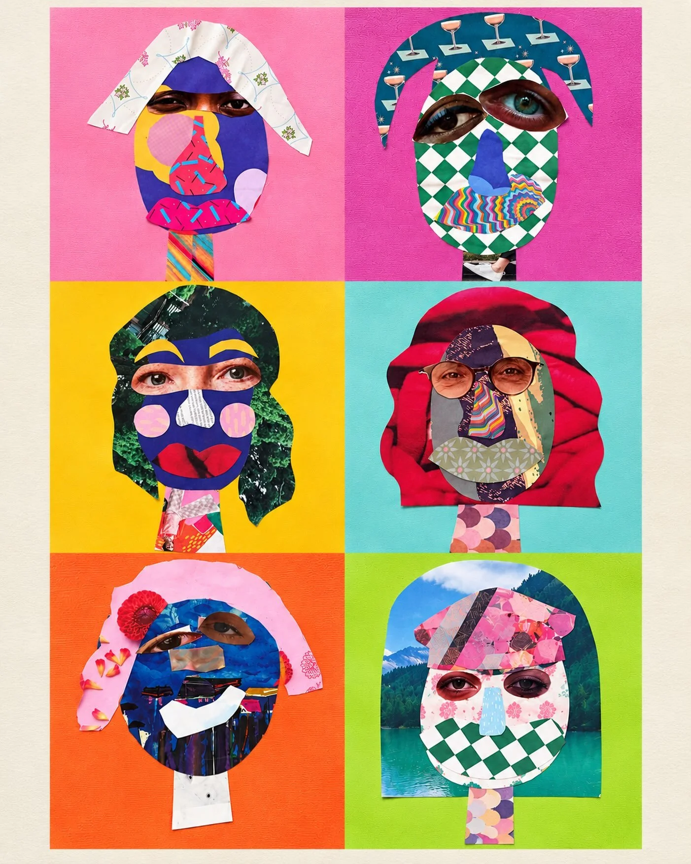 Paper collage portraits at Craft Club today and honestly, it&rsquo;s giving deeply relatable. 

Which one are you this week? 1&ndash;6.

Please explain yourself.