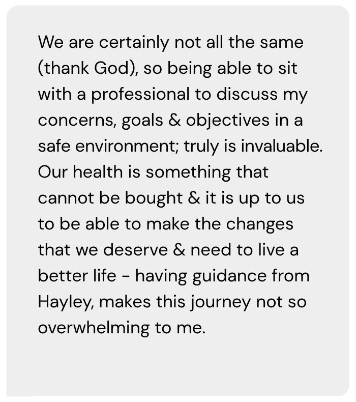 Inspirational quote about health and guidance from Hayley.