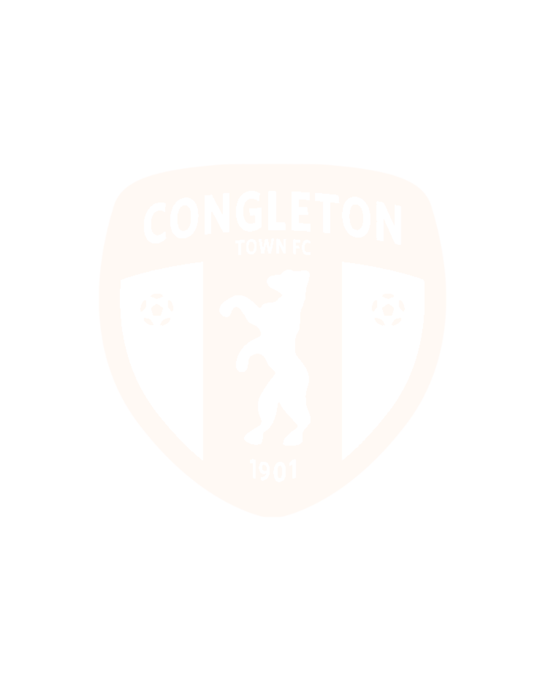 Black and white emblem of Congleton Town Football Club featuring a bear standing on hind legs with the year 1901.