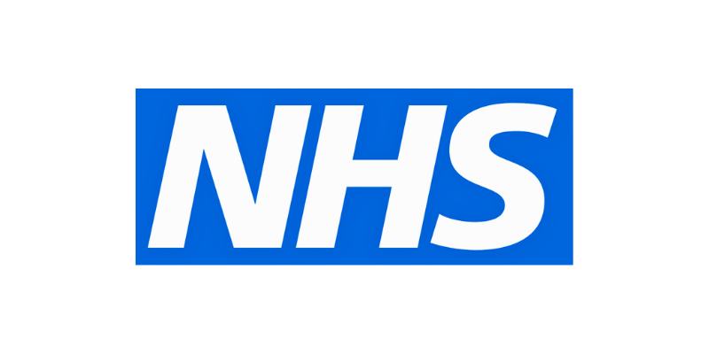 NHS logo with blue background and white letters