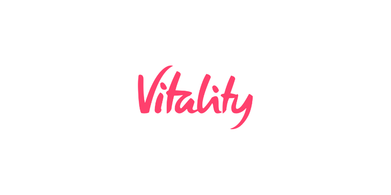 Black text reading 'The Power of Vitality' with the word 'Vitality' in pink, on a white background.