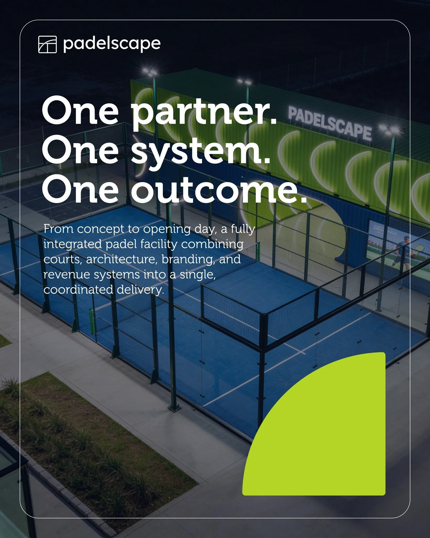 Building a padel club shouldn't feel like a second full time job. The old way meant managing multiple contractors, conflicting timelines, and communication gaps.

The Padelscape way focuses on one partner and one seamless delivery system. We provide 