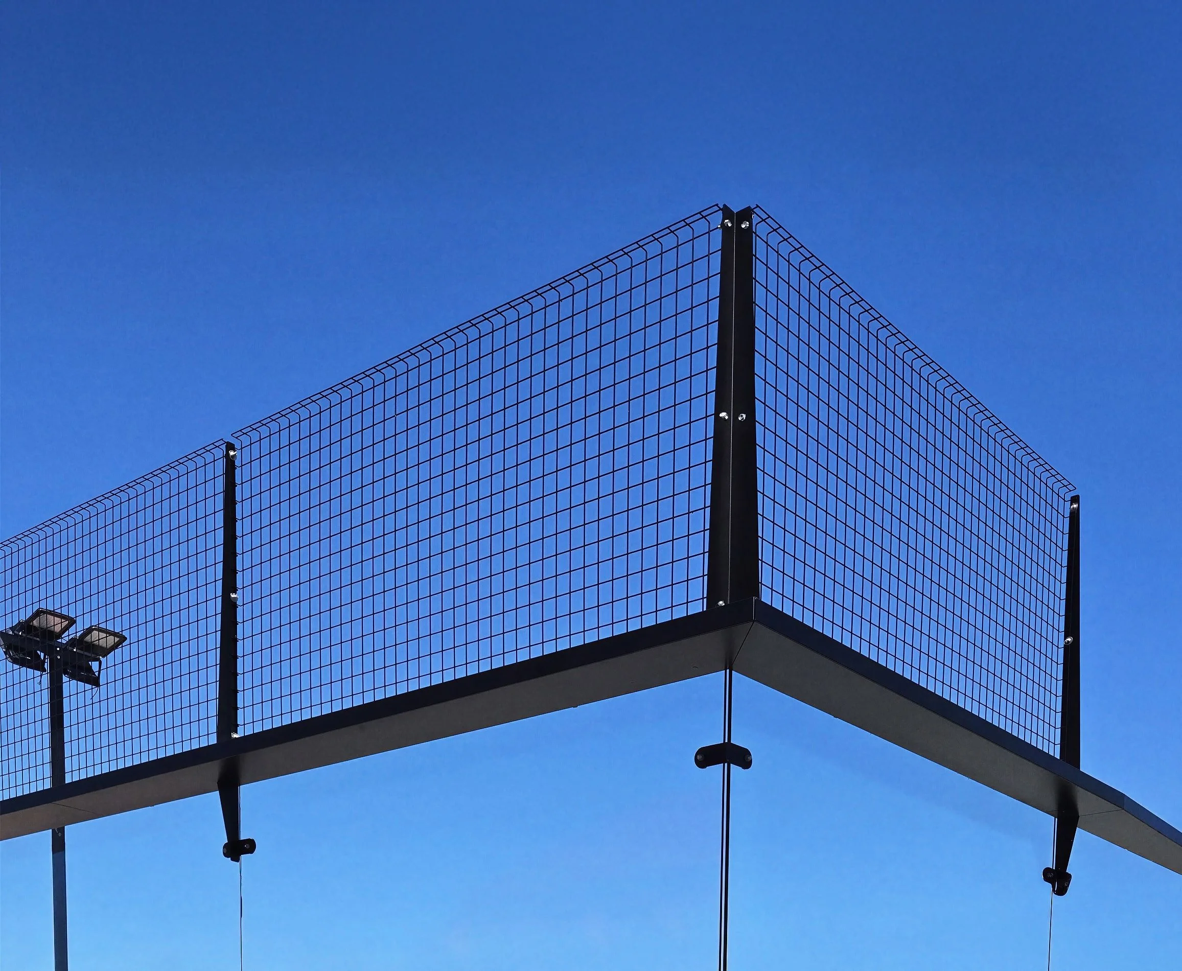 UK padel Court Glass with Metal Mesh