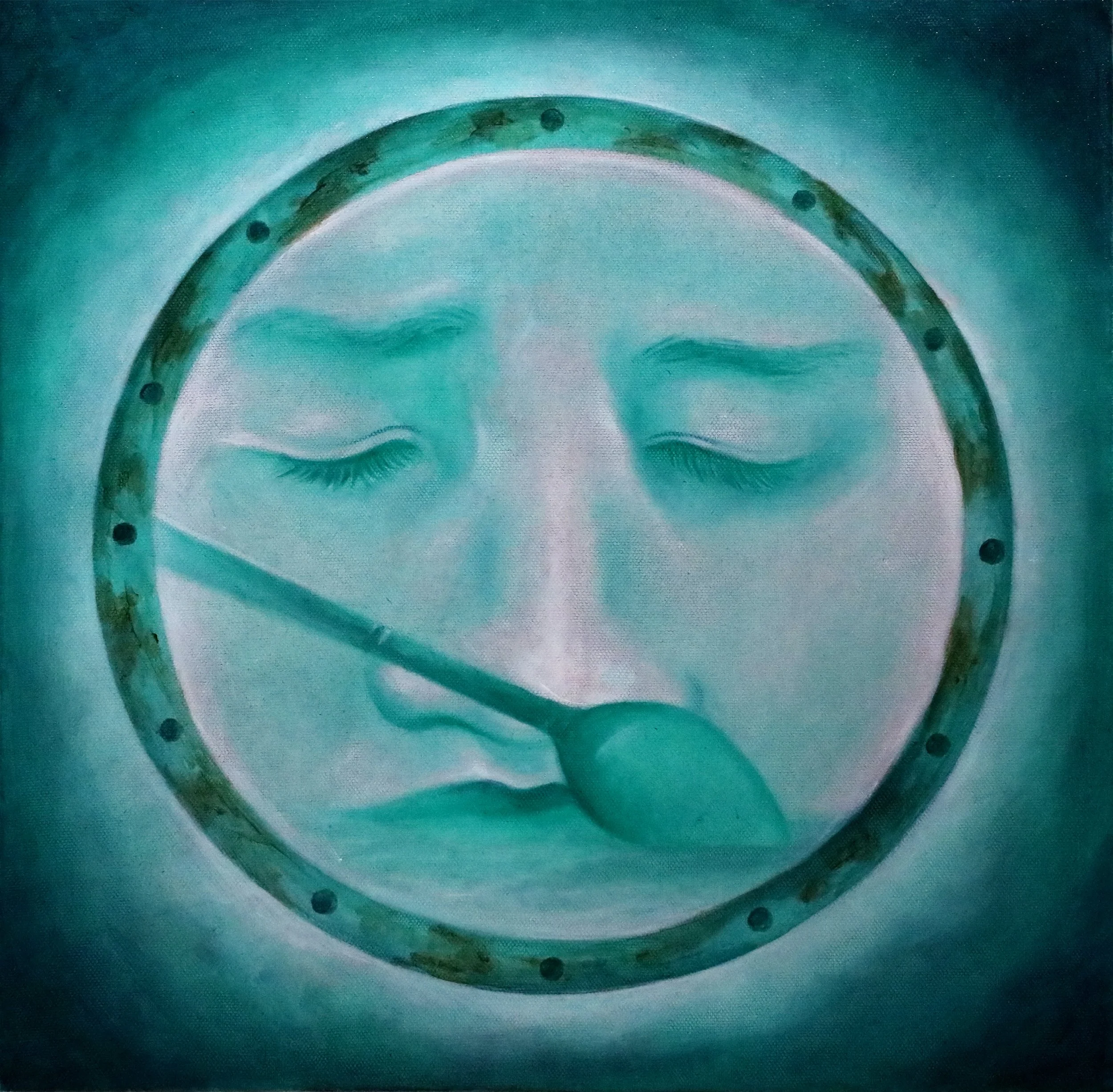 Abyss (2023), 
Acrylic on canvas, 
40 x 40 cm