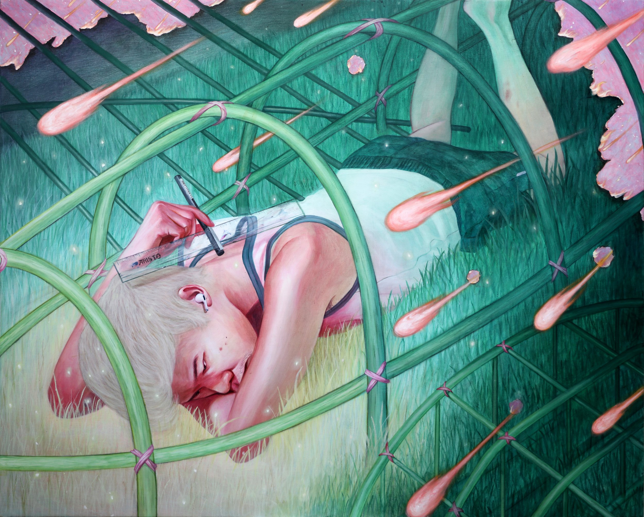  Nap Fairies (2023), 
Acrylic on canvas, 
80 x 100 cm
