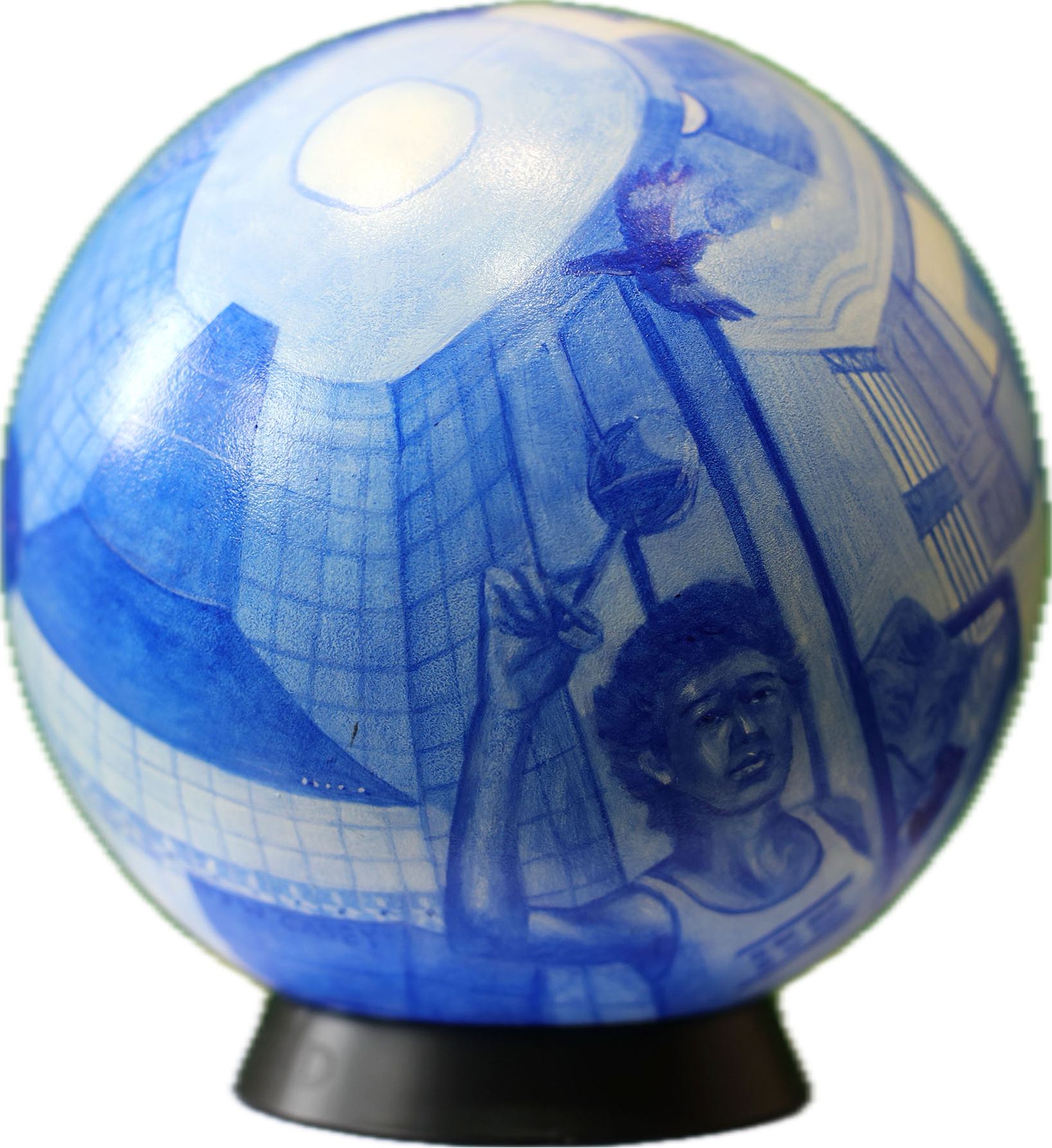 Warm Saturday Afternoon (2025), UOB charity auction, 
Acrylic on resin, 
 216mm (W) x 216mm (D) x 216mm (H)