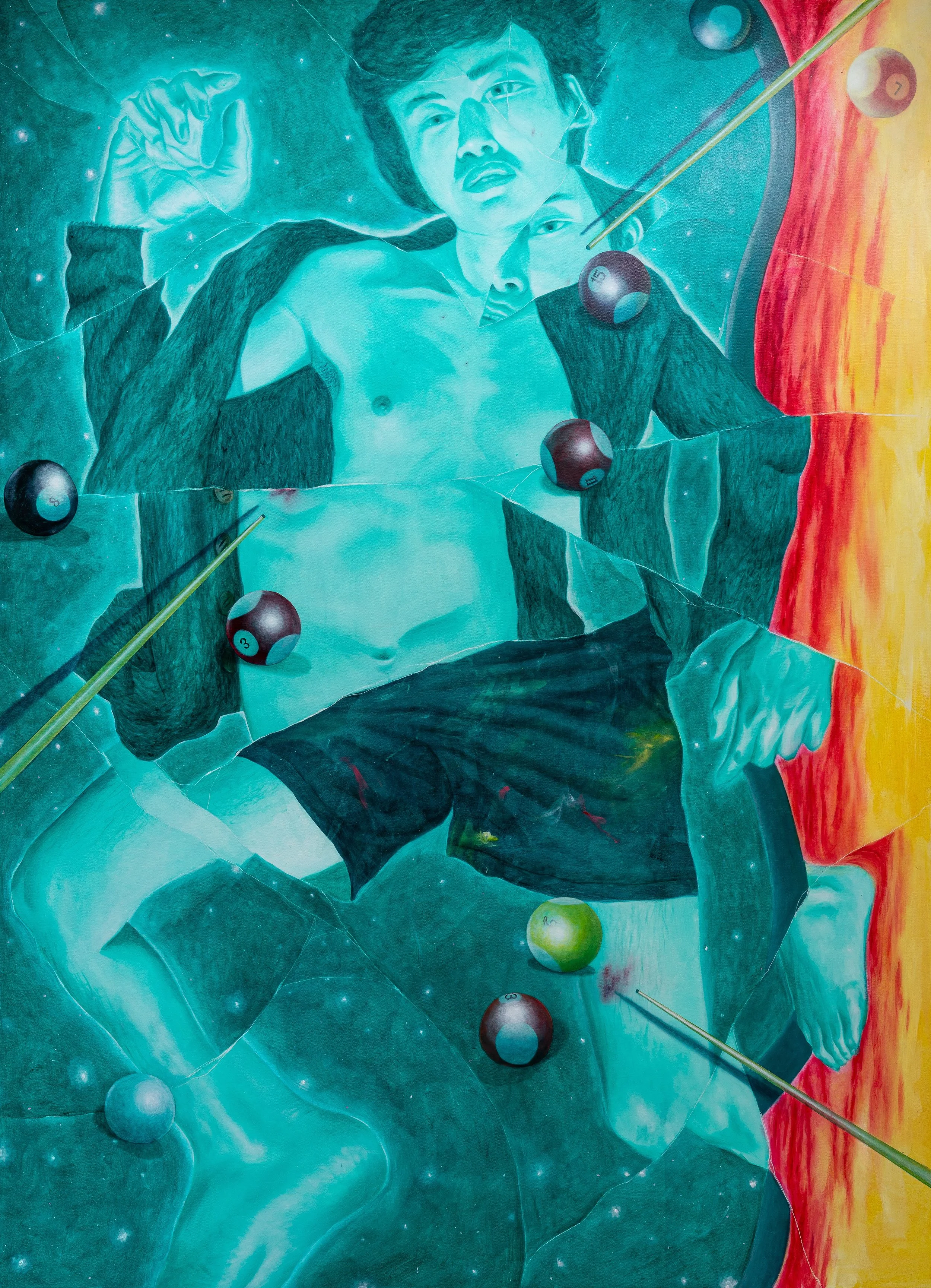 An Estranged Night (2024), 
Acrylic on canvas, 
200 x 145 cm