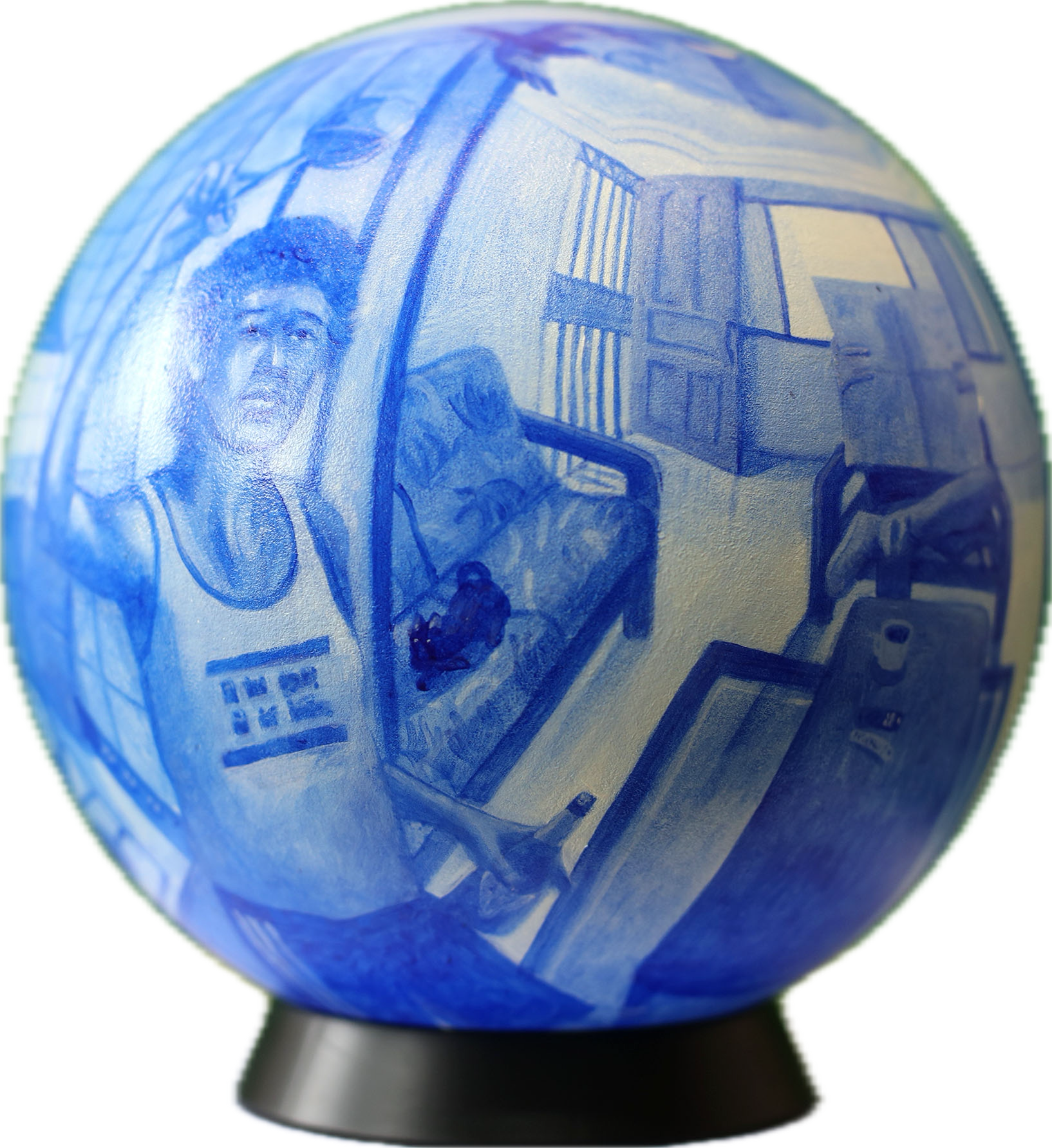 Warm Saturday Afternoon (2025), UOB charity auction, 
Acrylic on resin, 
 216mm (W) x 216mm (D) x 216mm (H)