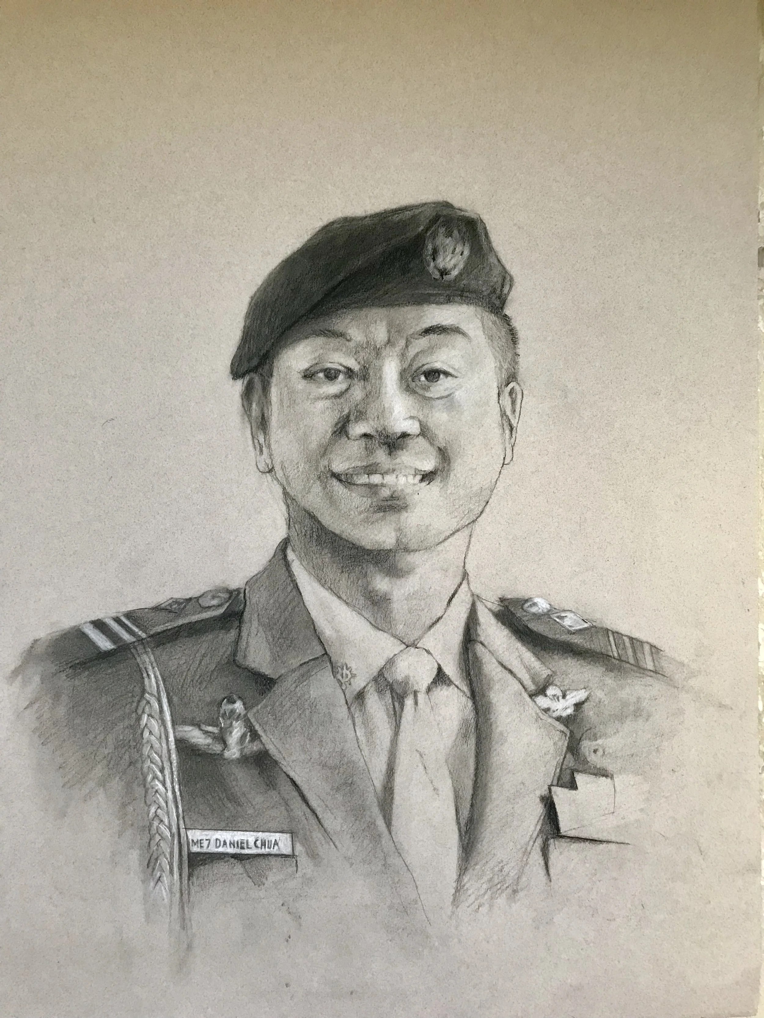 Portraits commissioned by SAF for 3AMB anniversary (2018), graphite, charcoal and pastel on paper