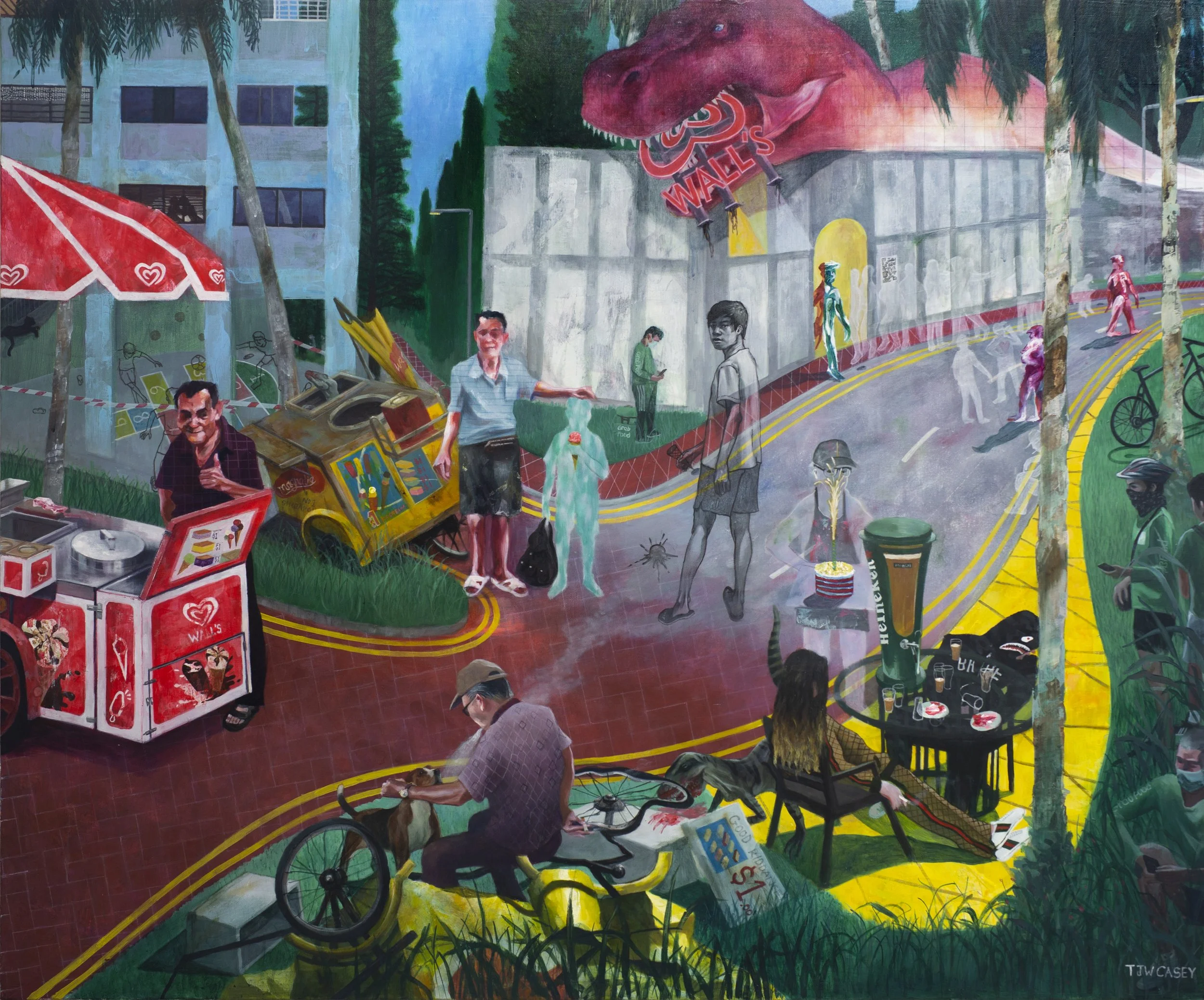 Ding-A-Ling (2022), 
Acrylic on canvas, 100 x 120cm