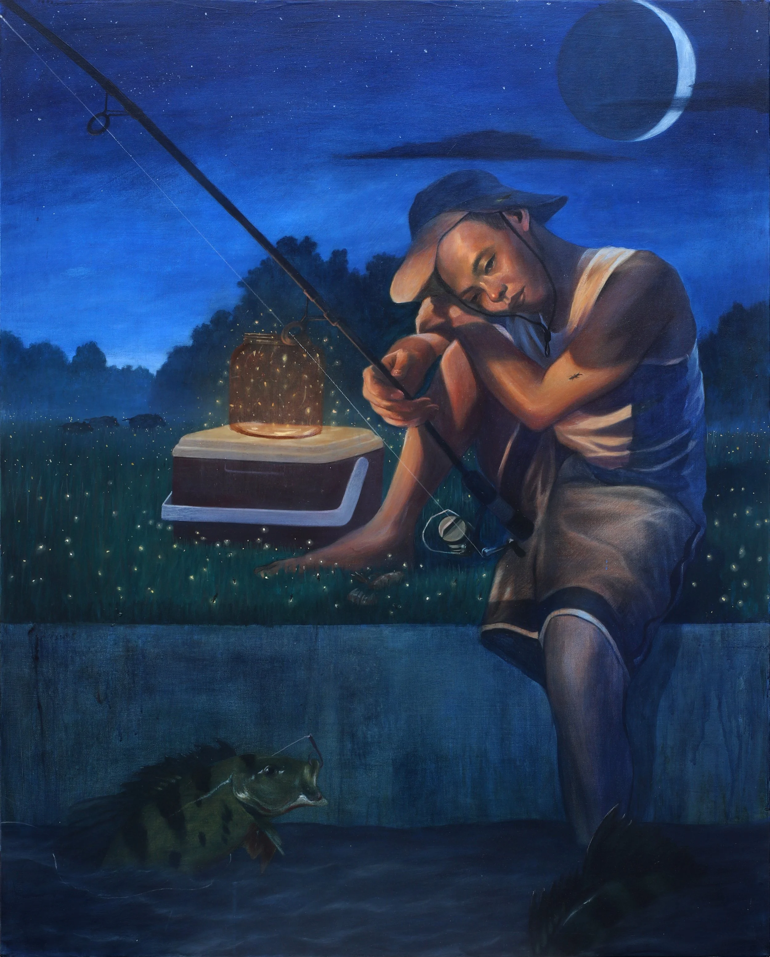 Warm Summer Night (2022), 
Acrylic on canvas, 
100 x 80 cm