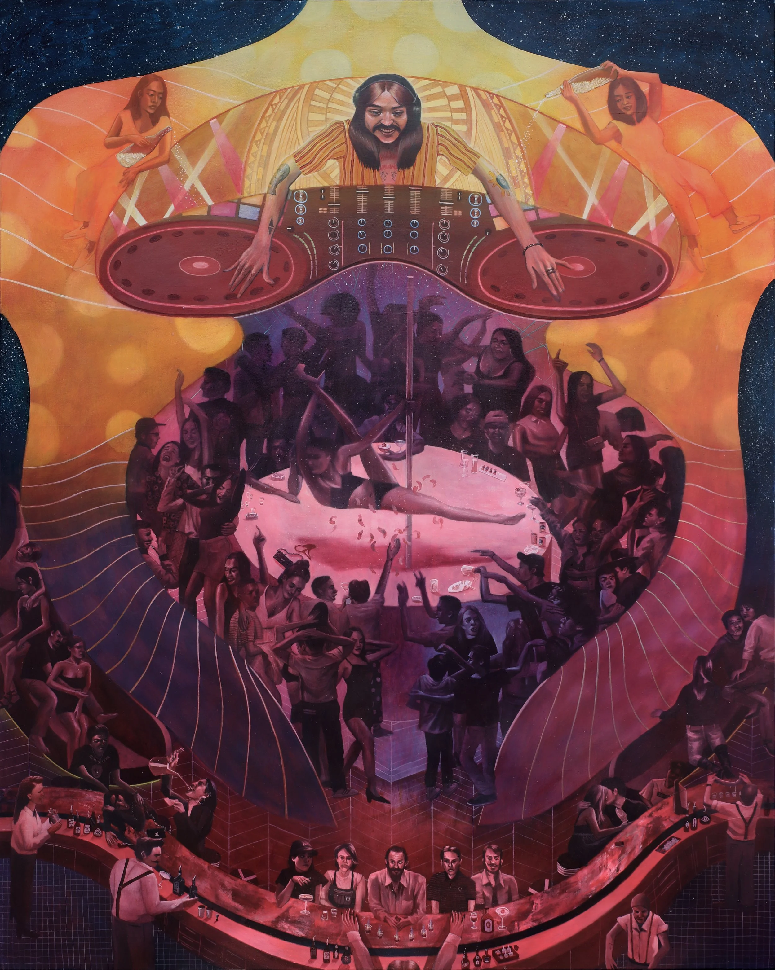 1AM Again (2022), 
Acrylic on canvas, 
152 x 121 cm