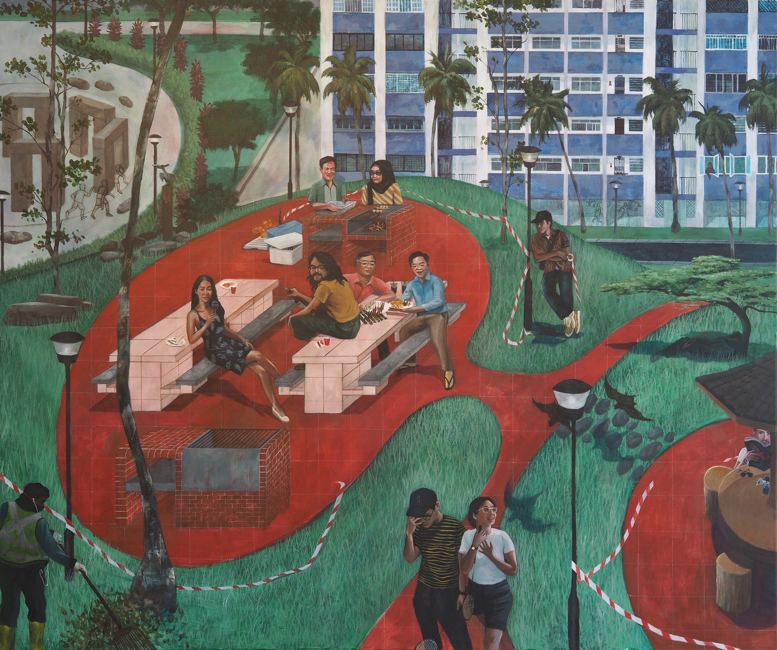 Up On Fushan Hill (2022), 
Acrylic on canvas, 
100 x 120 cm