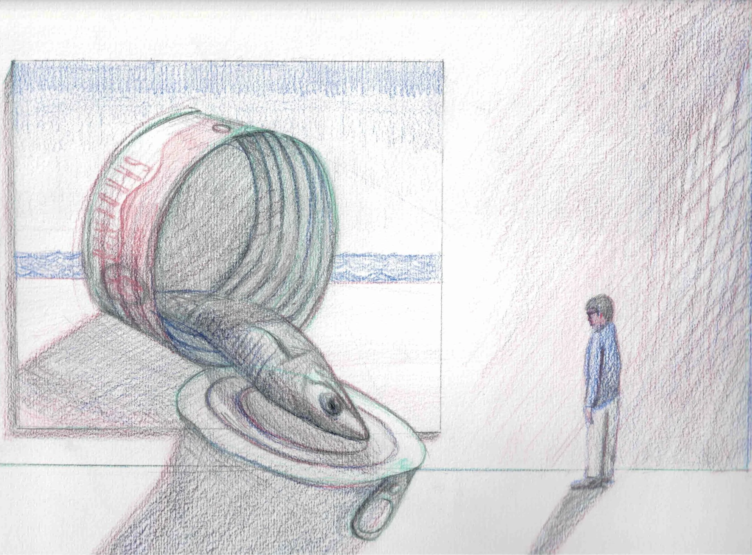 Study of kitchen, 
pencil on watercolour paper, 
29.5 x 42 cm