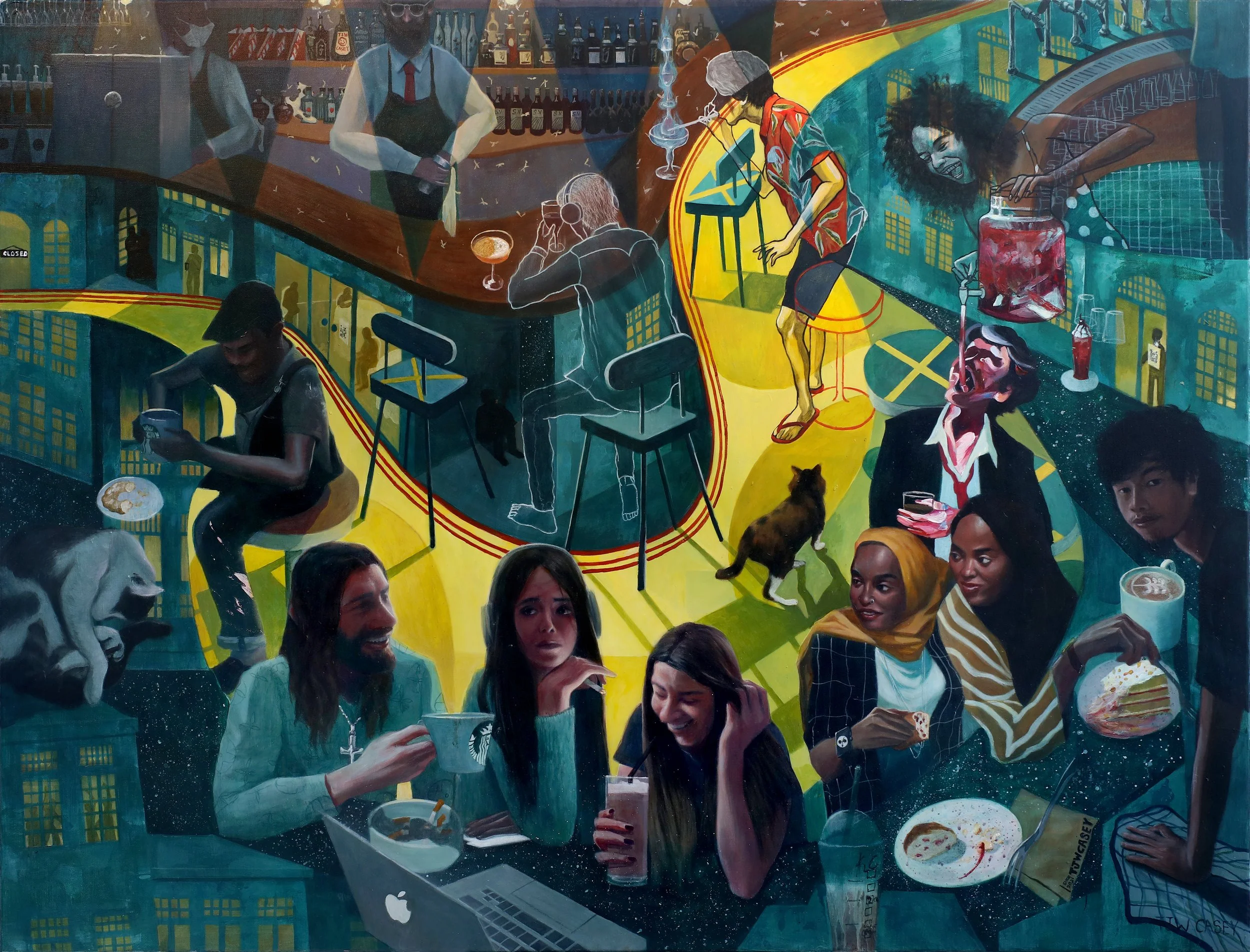 Under The Pinpricks Of Cold Light (2022), 
Acrylic on canvas, 
92 x 122 cm