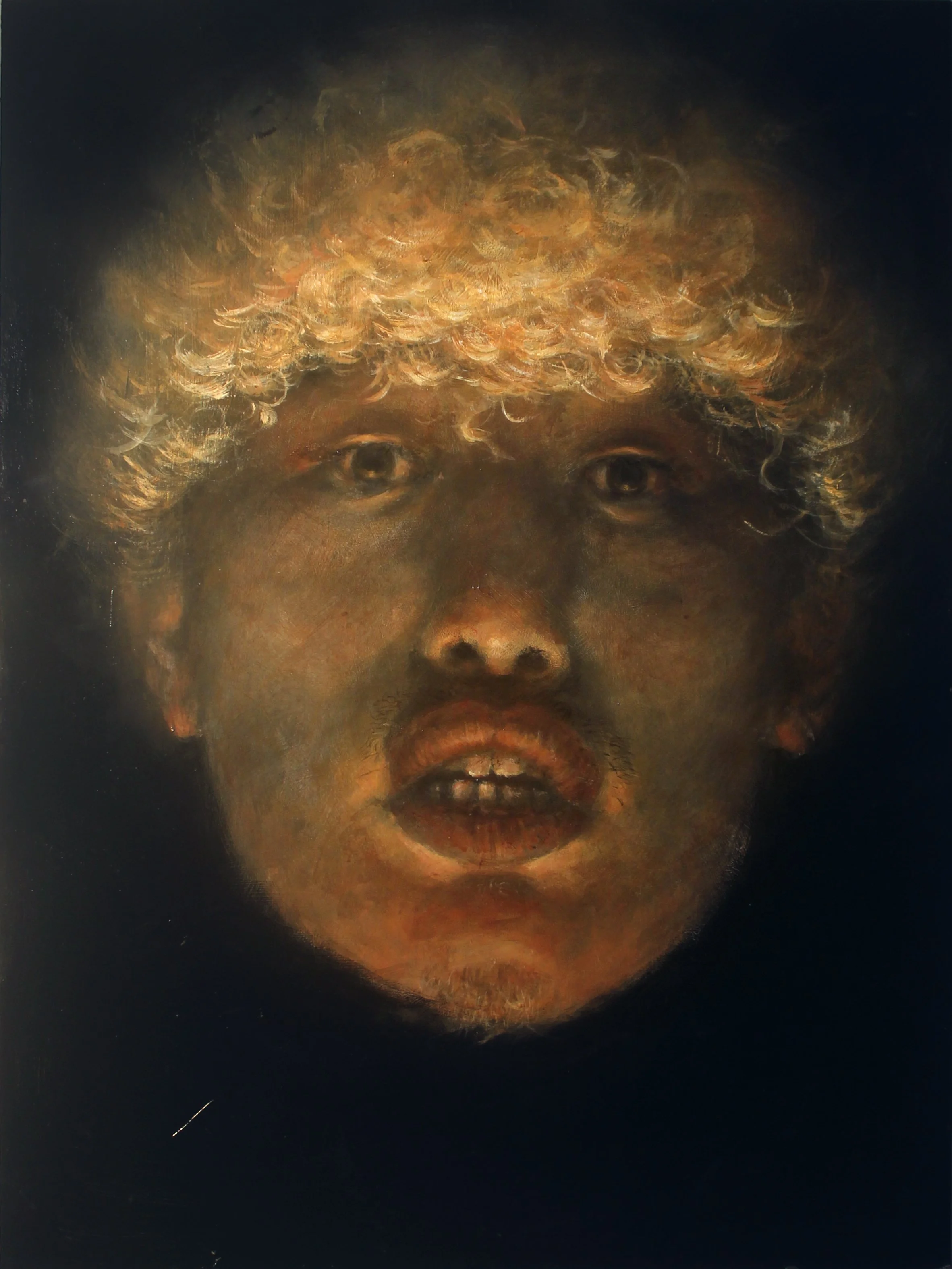 Self Portrait (2015), acrylic on wooden panel