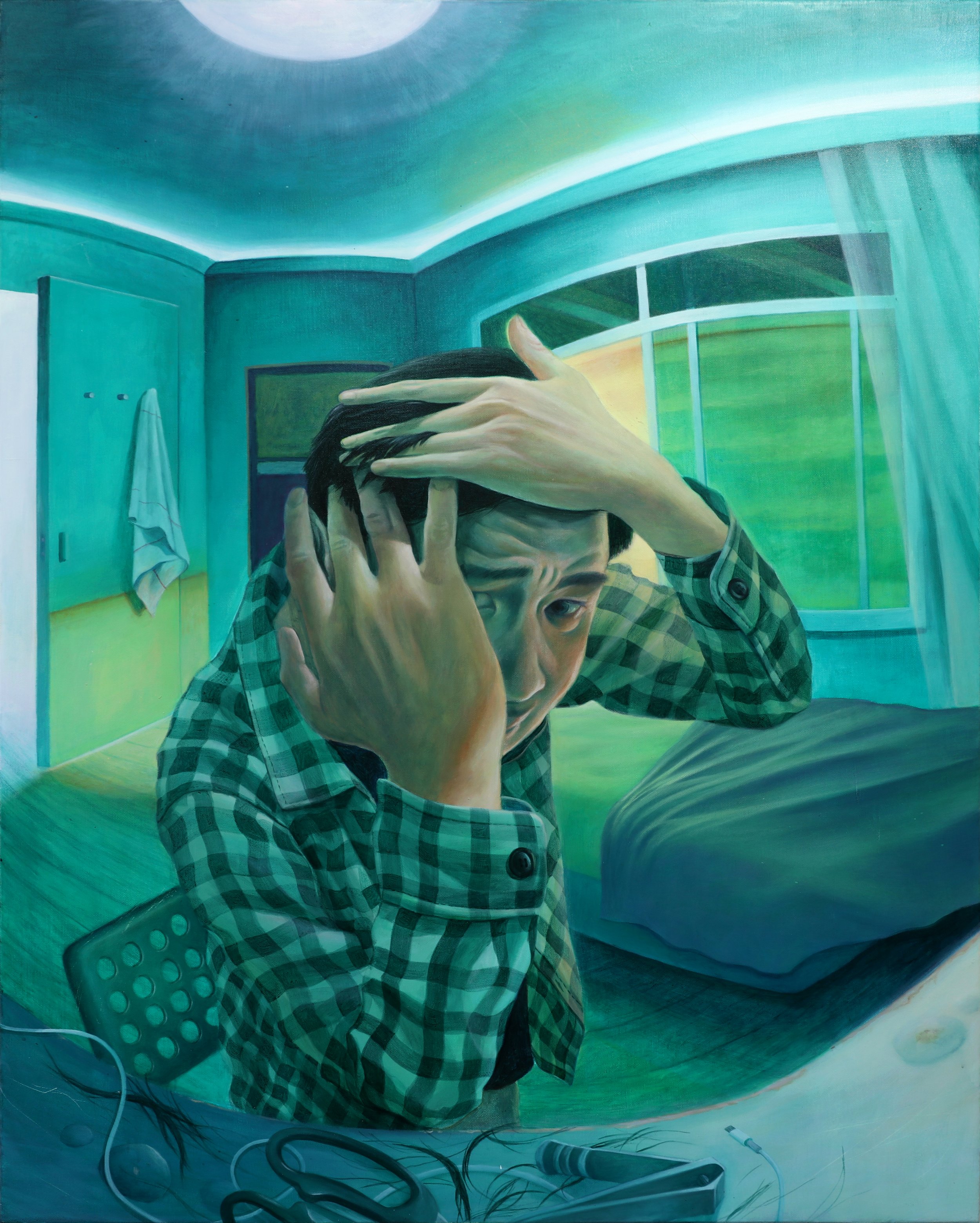 Four O’Clock (2024), 
Acrylic on Canvas, 
80x100 m