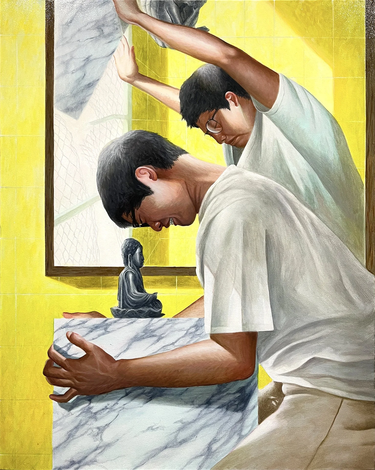  Shattered Samsara (2025),  
Acrylic on canvas, 
100 x 80 cm
