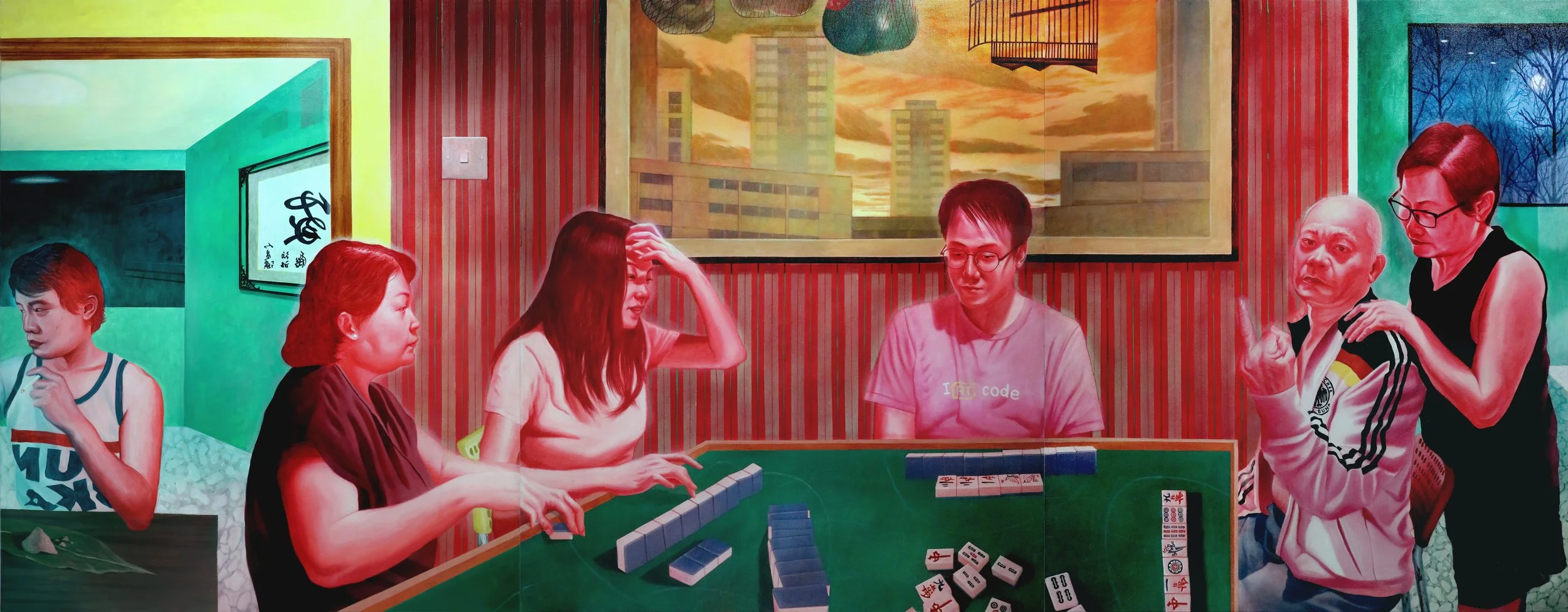 Heat (2023), 
Acrylic on canvas, 
120 x 300 cm