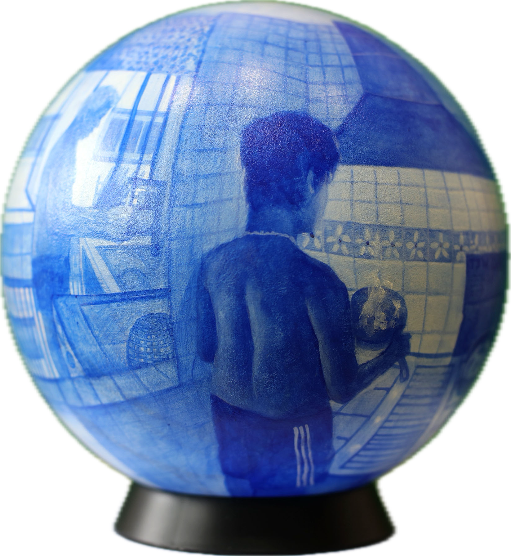 Warm Saturday Afternoon (2025), UOB charity auction, 
Acrylic on resin, 
 216mm (W) x 216mm (D) x 216mm (H)