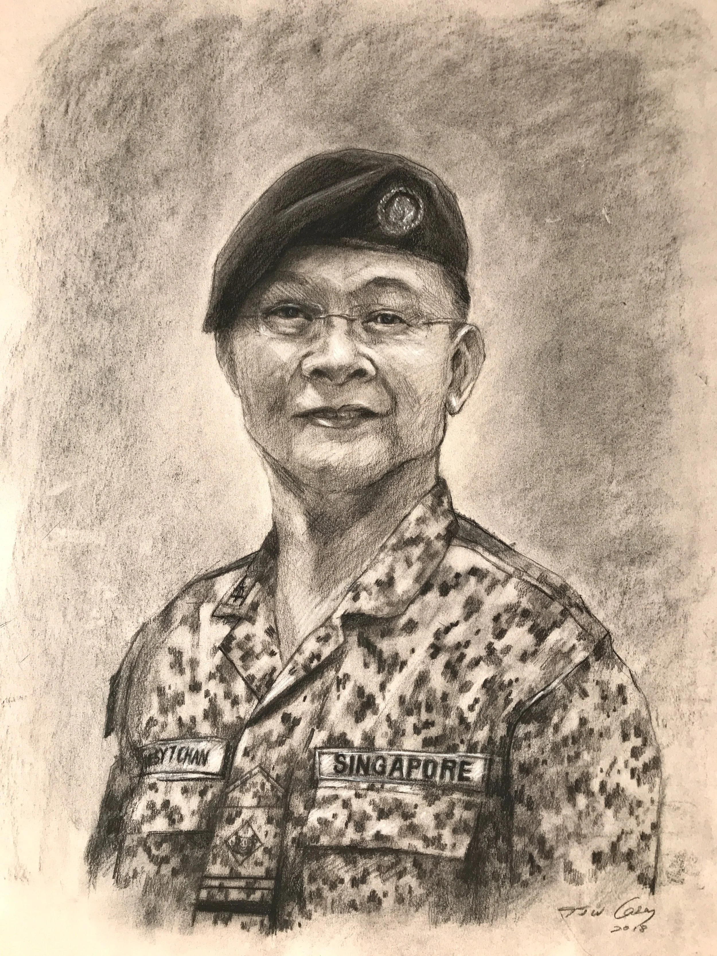 Portrait of ME5 Y T Chan (2018) , pastel and charcoal on paper