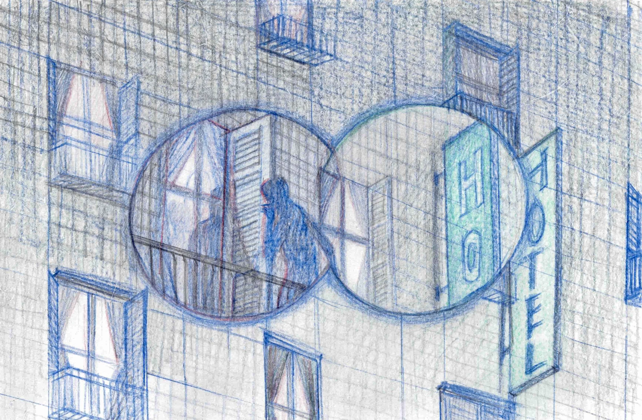 Study sketch, 
Pencil on watercolour paper, 
21 x 29.5 cm