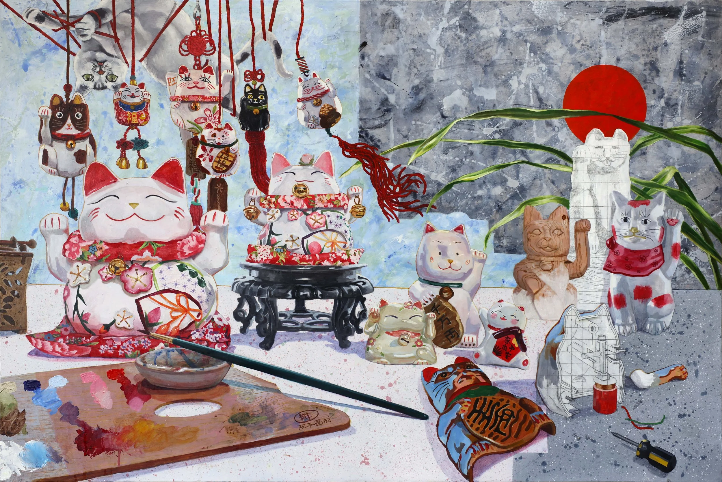 Maneki Neko (2020), 
Acrylic on Canvas, 
80x120cm