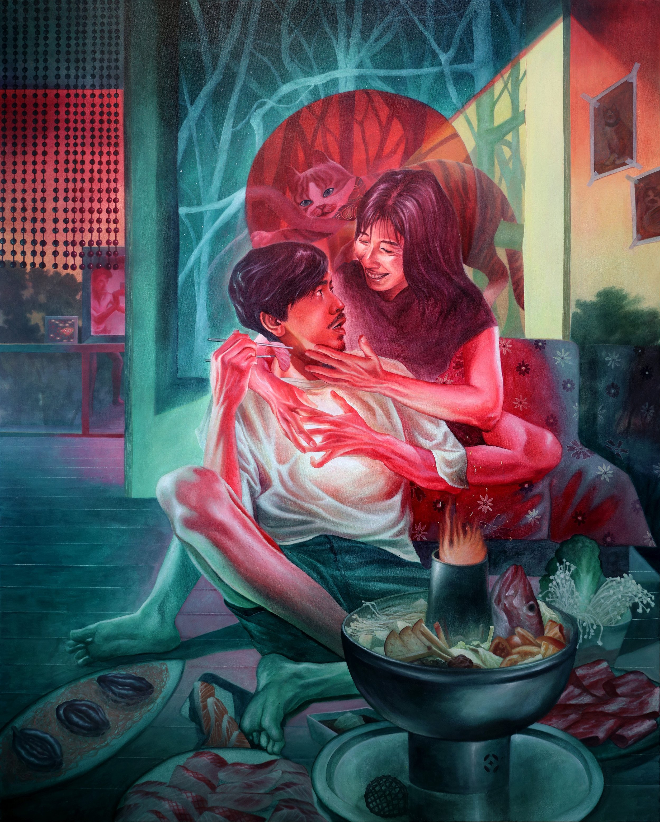 Familiar Scent (2024), 
Acrylic on canvas, 
150 x 120 cm