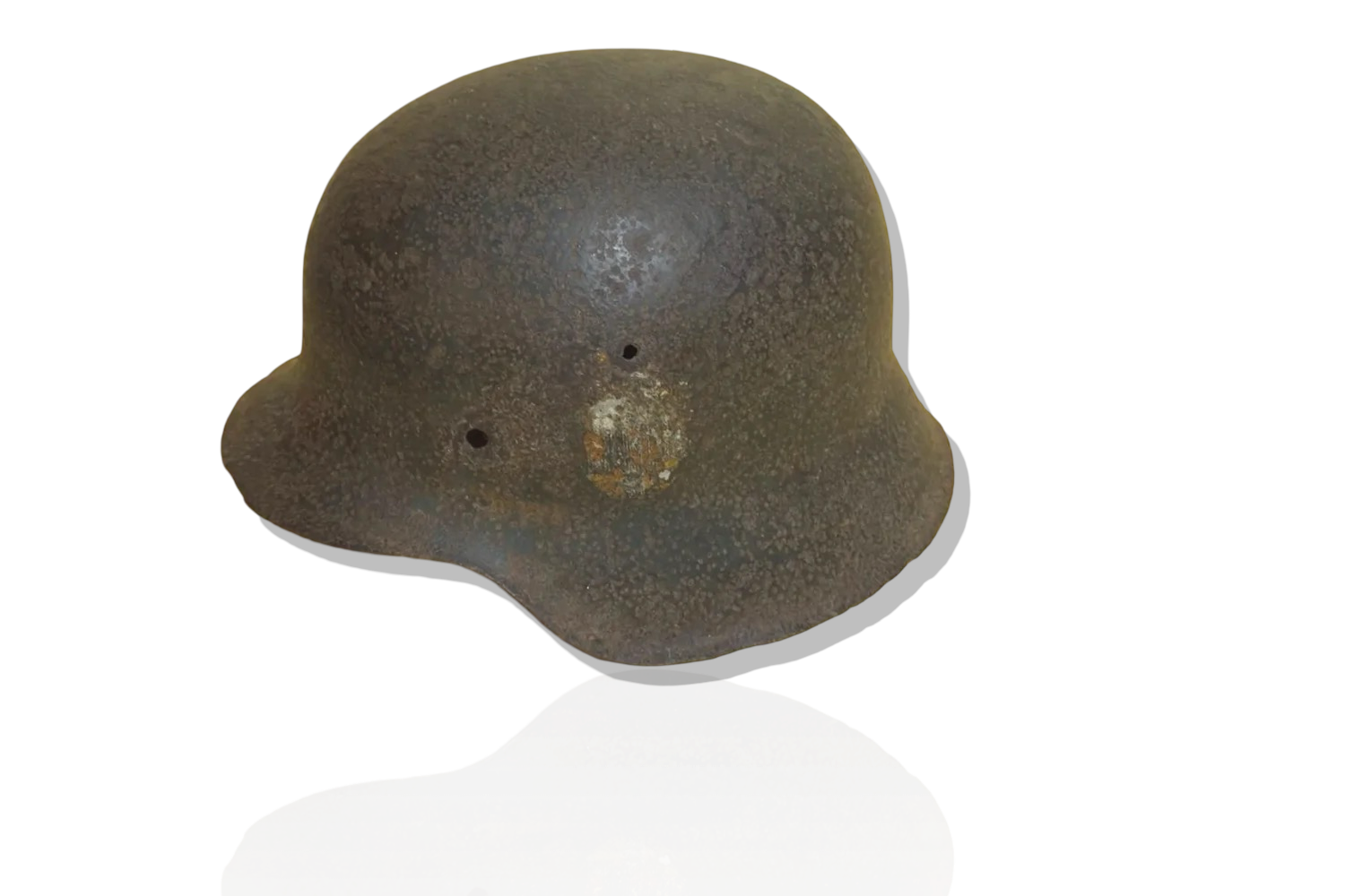 WW2 M42 Barn Find Helmet with partial Heer Decal