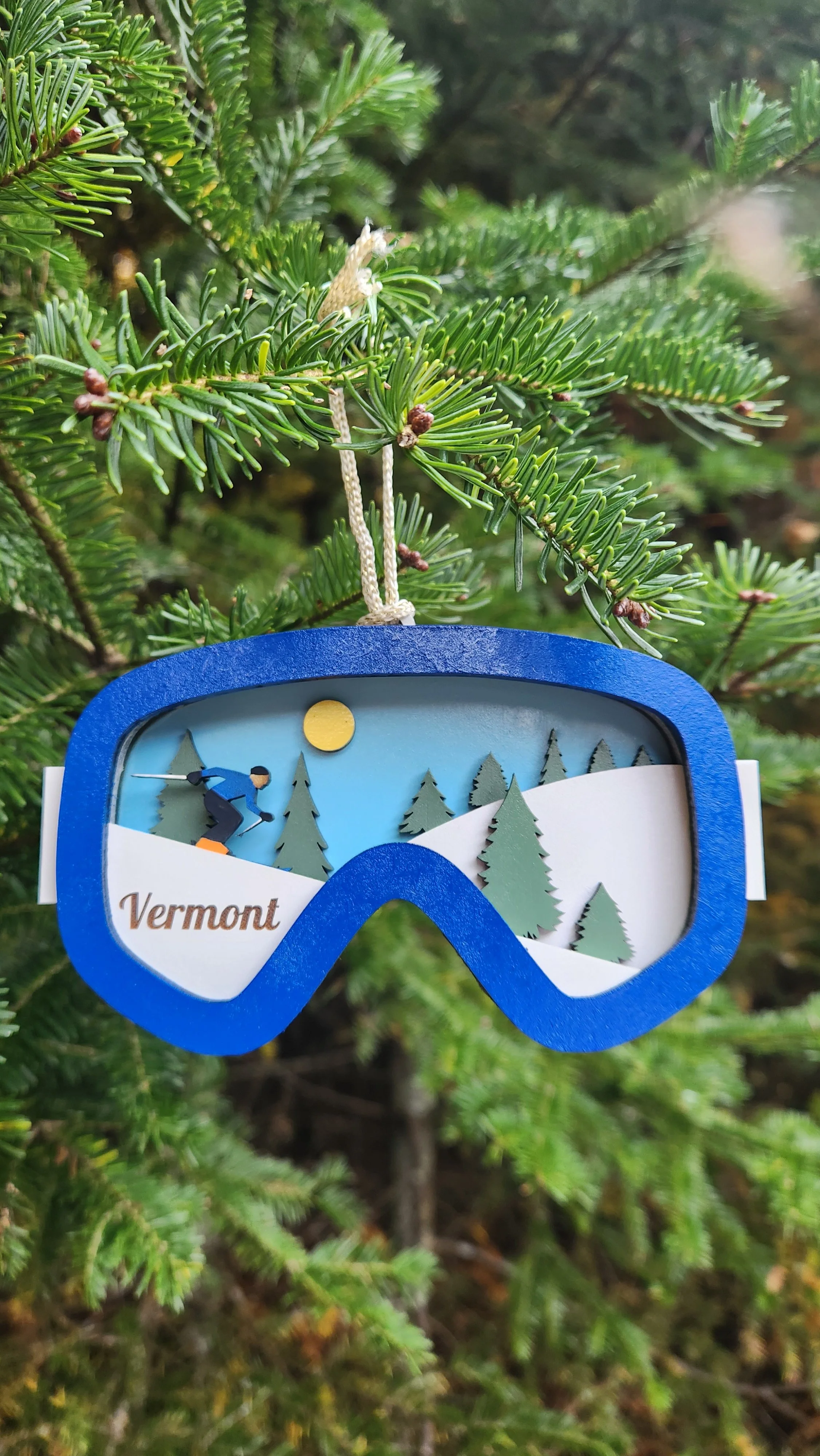 Blue Ski Goggle Ornament