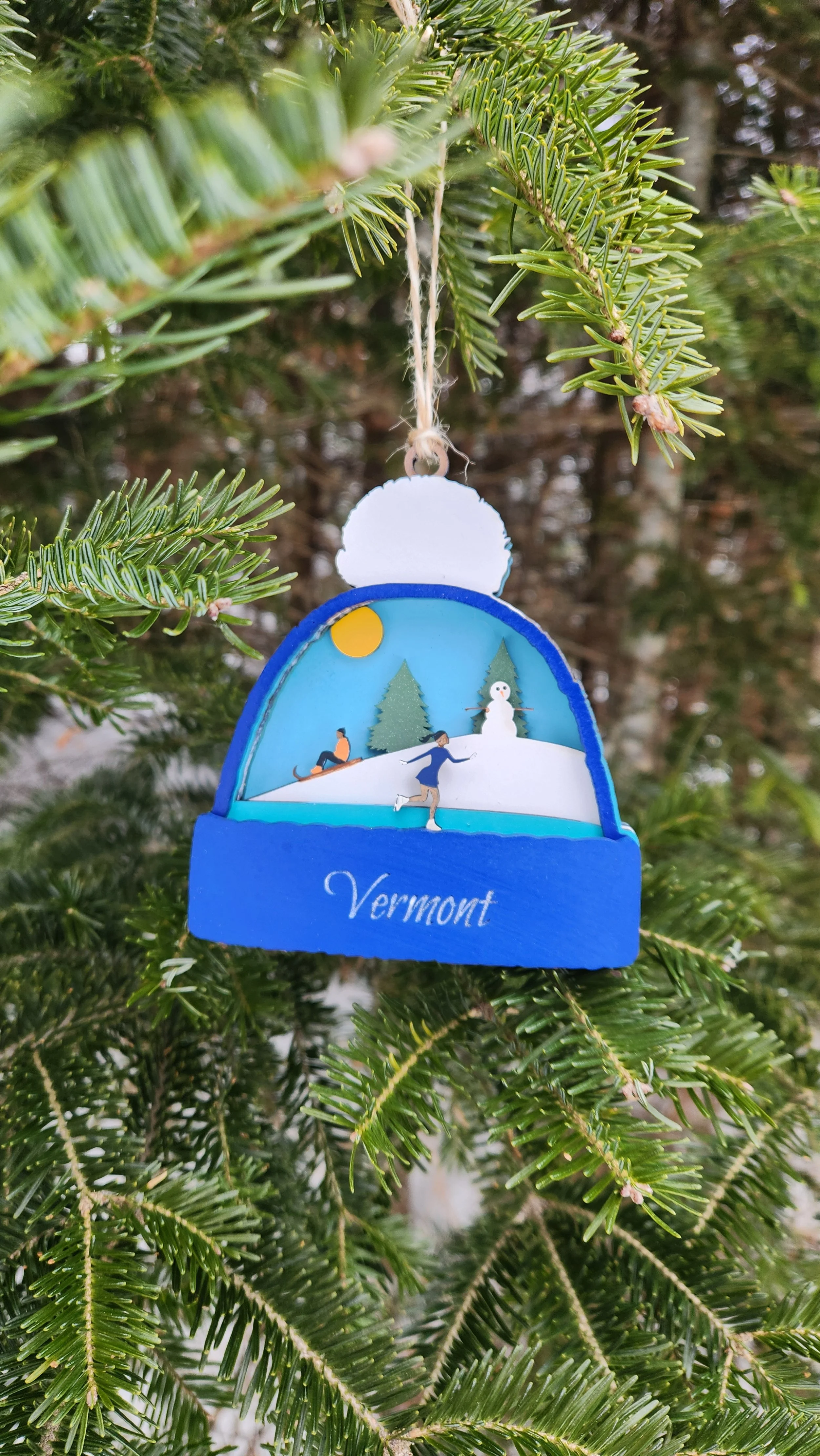 Winter Hat Ornament Blue