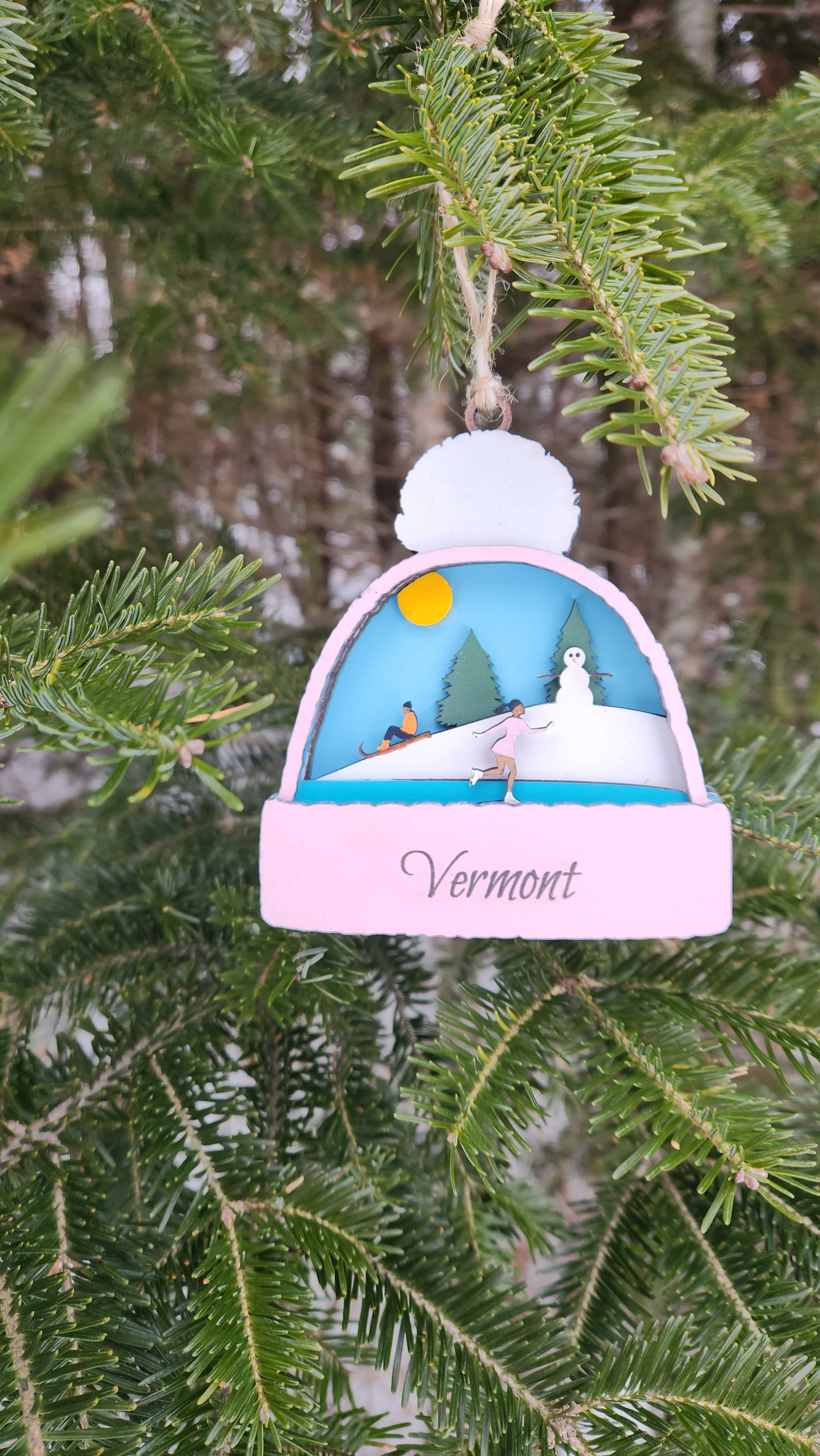 Winter Hat Ornament Pink