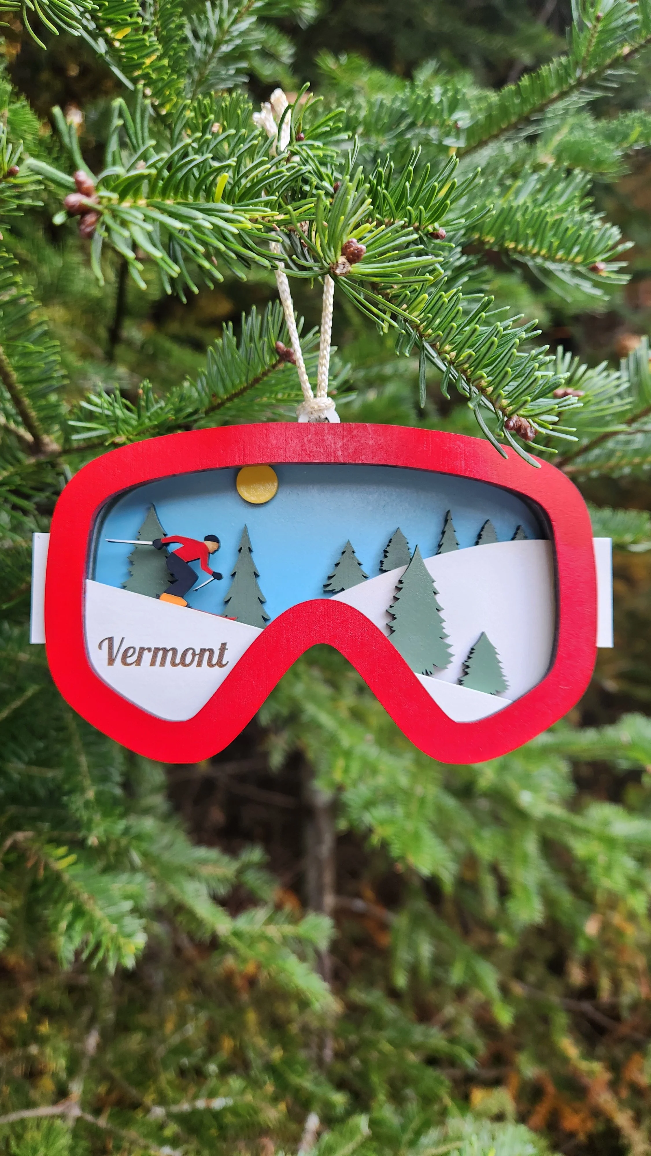Red Ski Goggle Ornament
