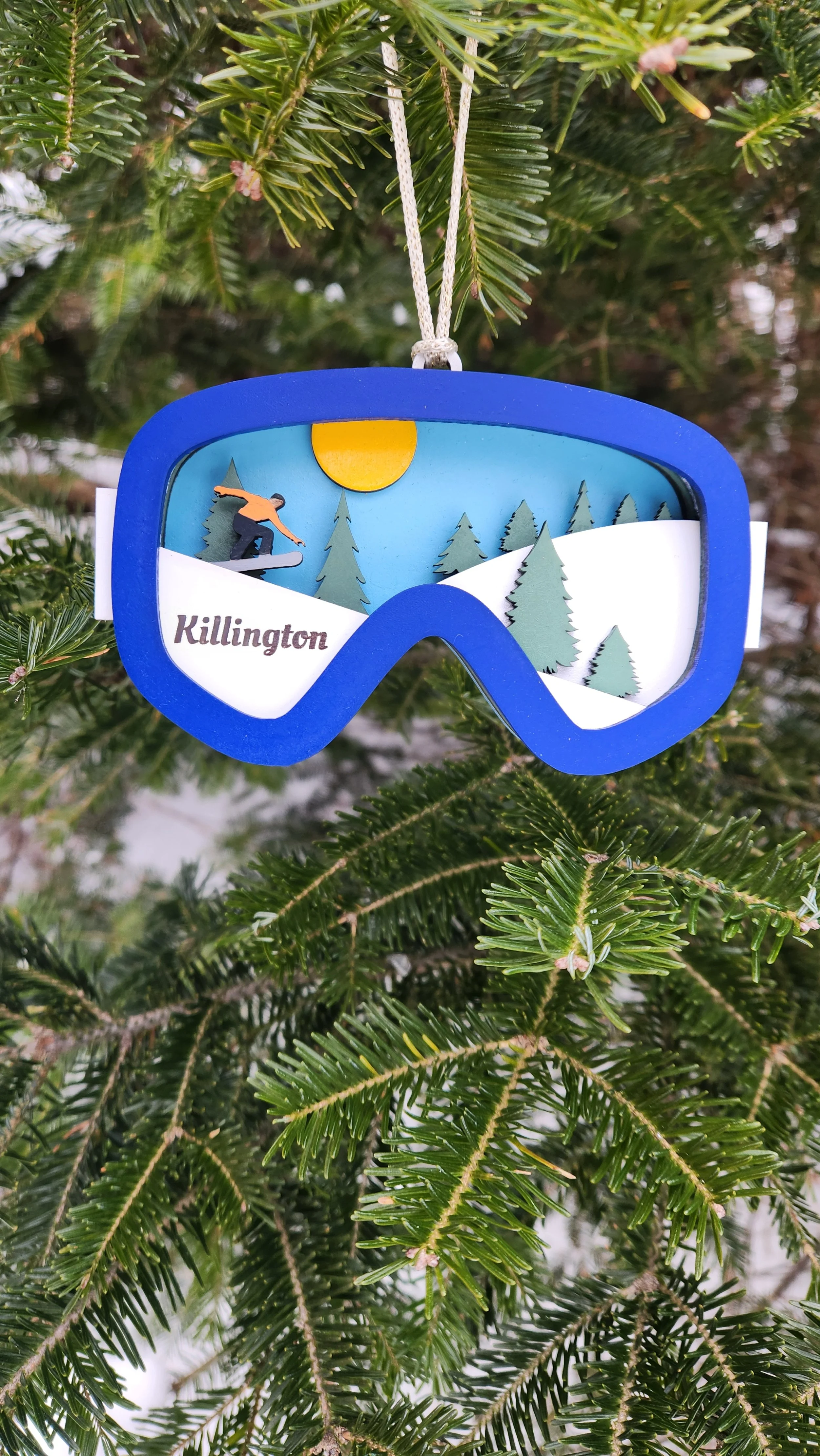 Killington Snowboarder Ornament multiple color options