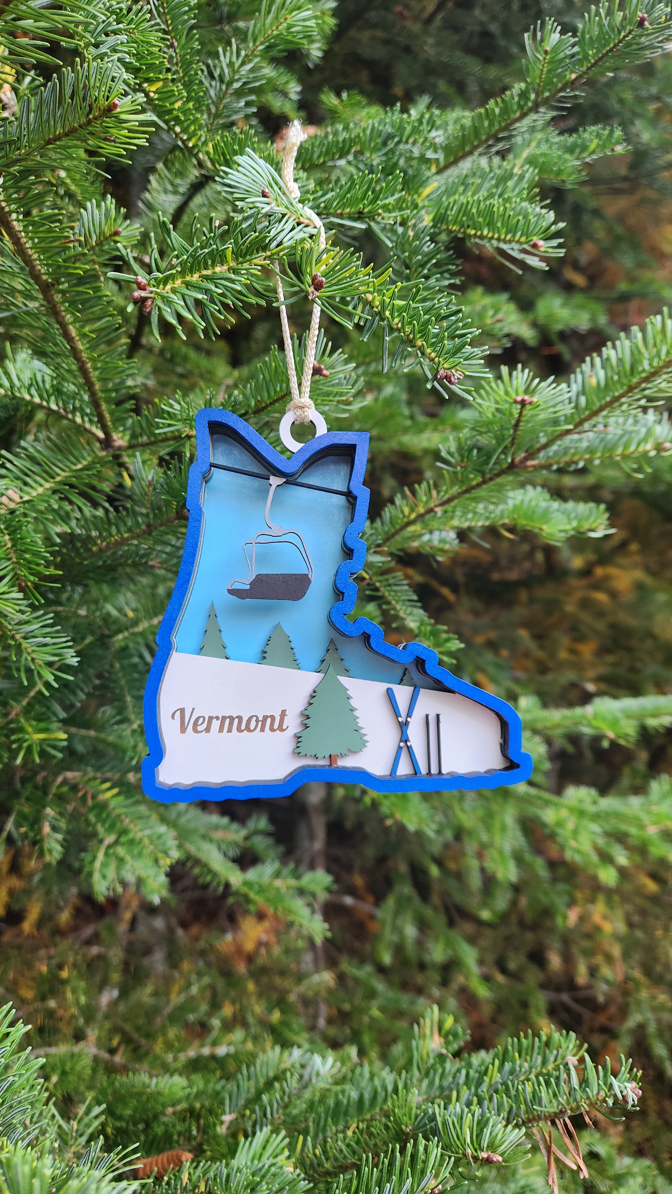 Blue Ski Boot Ornament