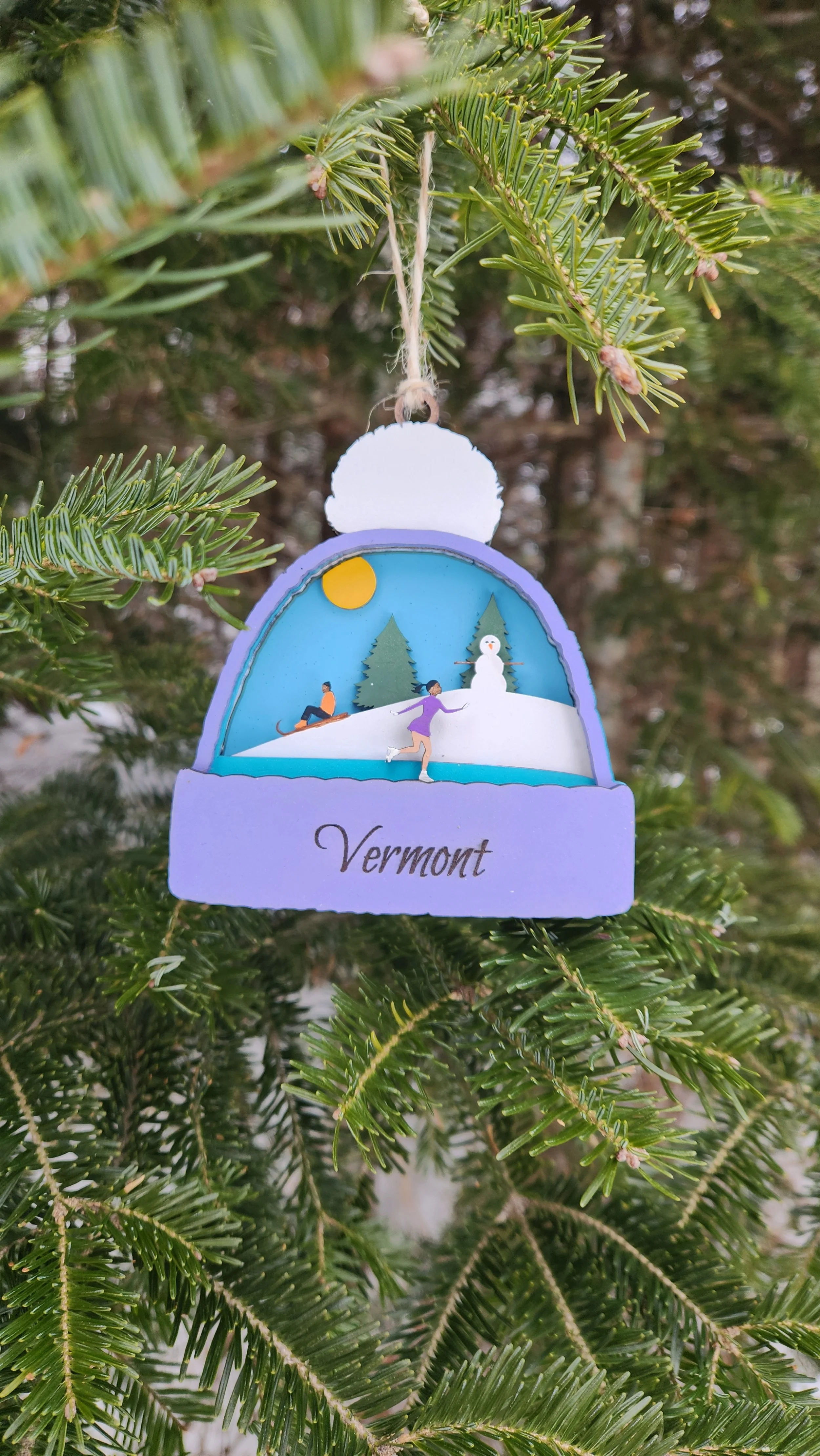 Winter Hat Ornament Purple
