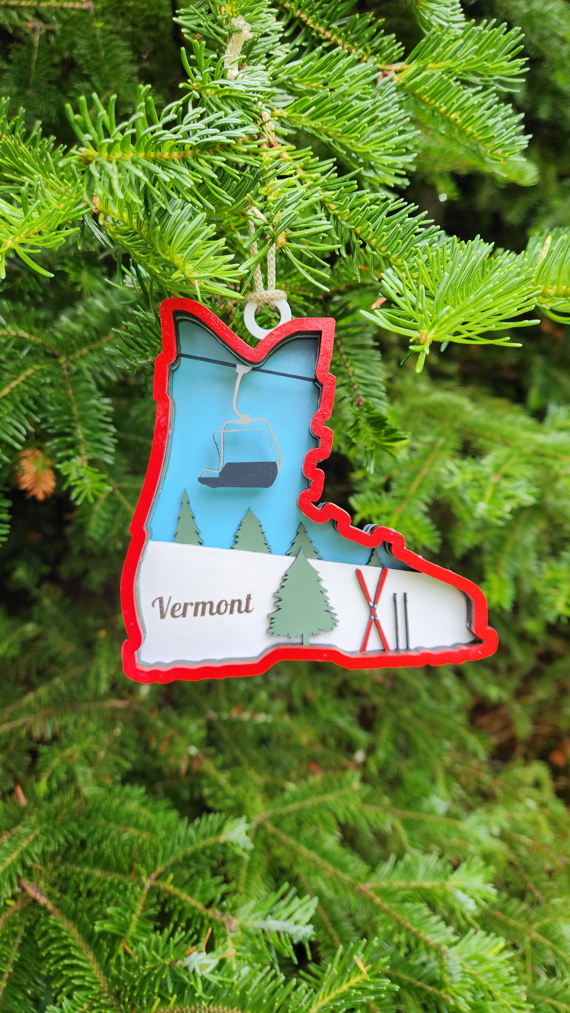 Red Ski Boot Ornament