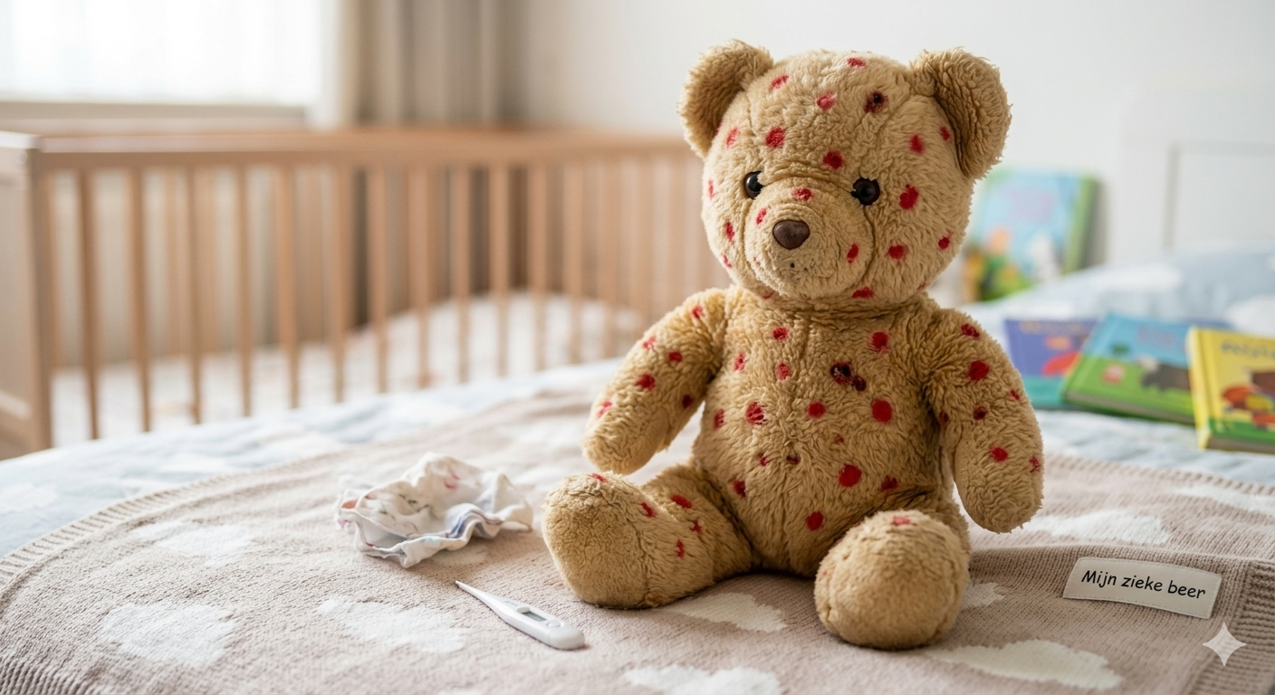Teddybeer met windpokken-Informatie over varicella bij De Kindermolen Vilvoorde