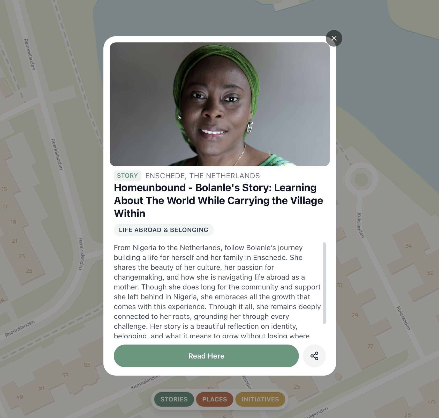 Find our stories on the Good Place Map of Connection 