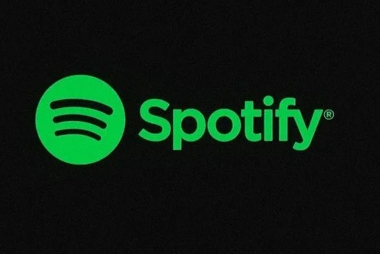 Spotify logo on a black background.